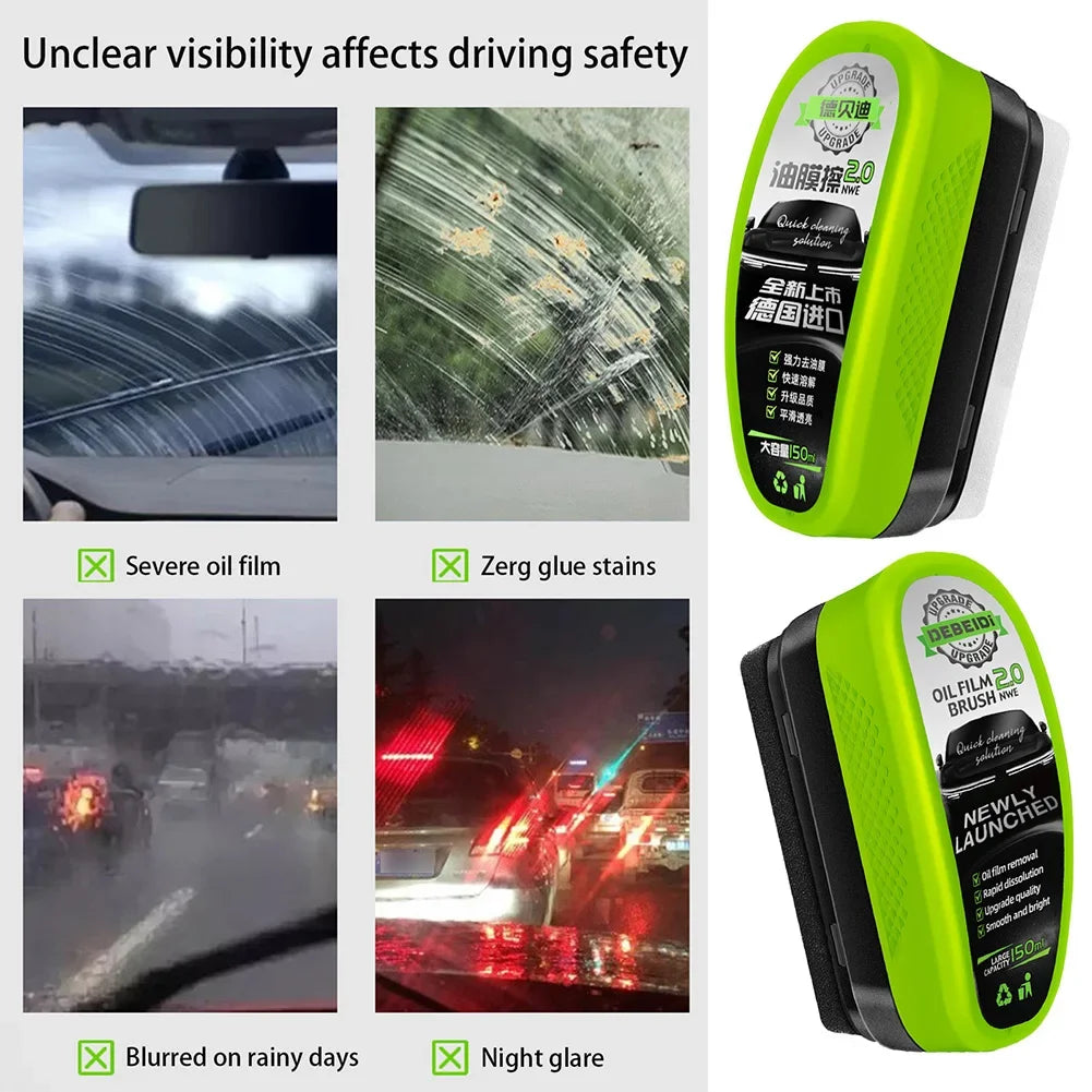 Car Glass Oil Film Cleaning Tool Glass Oil Film Remover for Car Window Windshield Hydrophobic Glass Coating Versatile Effective
