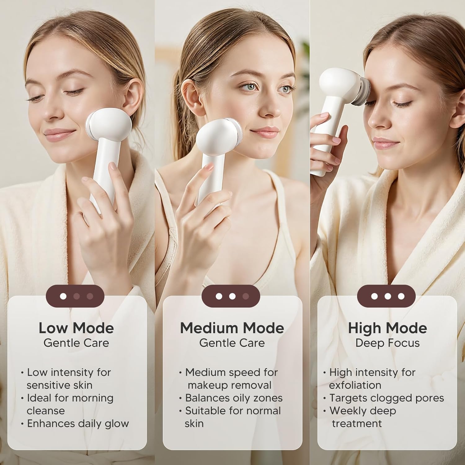 AFEIOFT Facial Cleansing Brush for Teen Girls, Electric Bidirectional Rotating Face Scrubber for Deep Pore Cleansing, Rechargeable Waterproof Facial Exfoliator, Skincare Gifts for Girls Teens Her