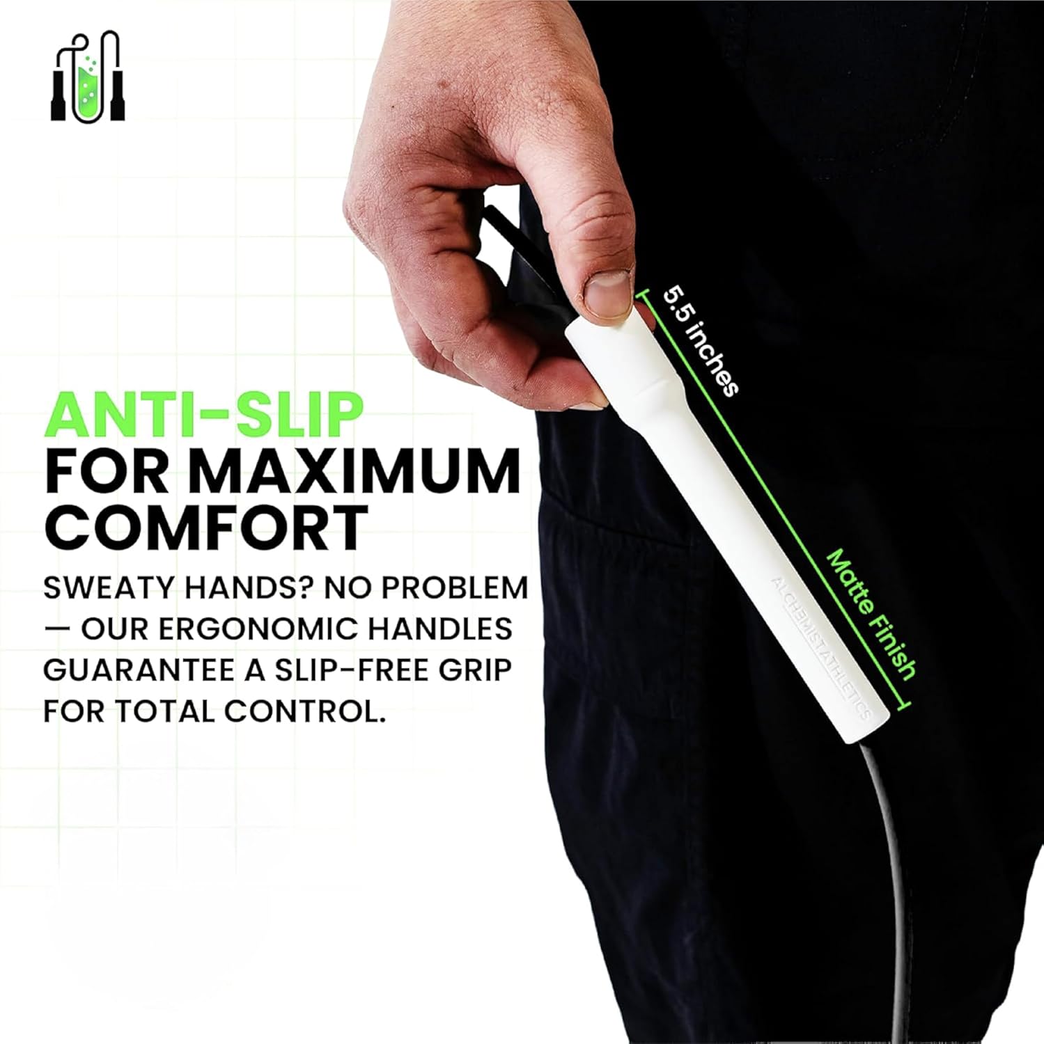 Alchemist Athletics Speed Jump Rope – Adjustable 10ft Skipping Rope for Women, Men & Kids, Beginner Friendly with 5mm PVC Cord, Shatterproof Handles, Tangle-Free for Boxing, CrossFit, HIIT, Cardio, Fitness & Home Workout
