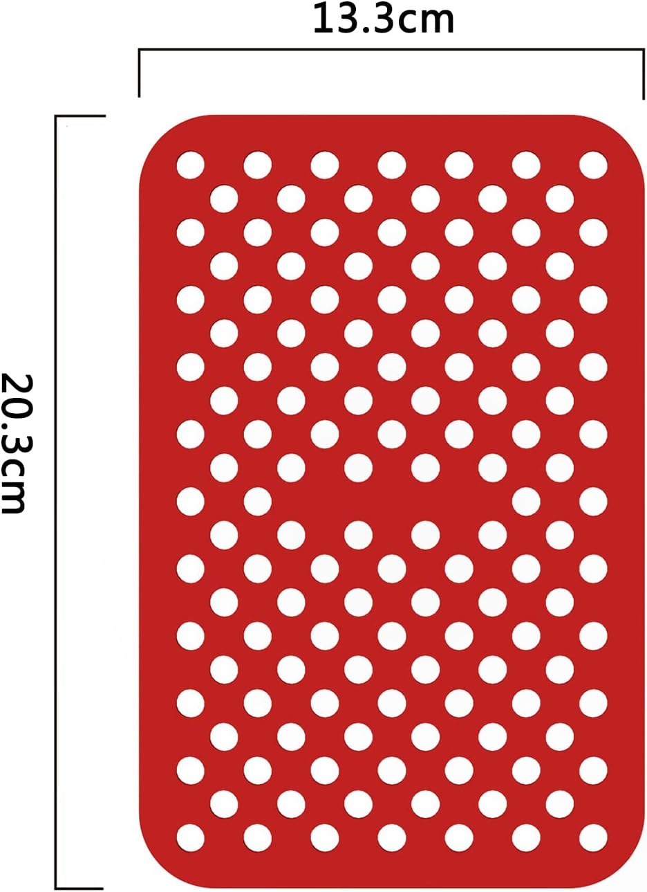 Amison 4 Pack Air Fryer Liners - Double Basket Silicone Mats for Dual Basket Air Fryers - Reusable Non-Stick Silicone Air Fryer Mats Replacement for Parchment Paper