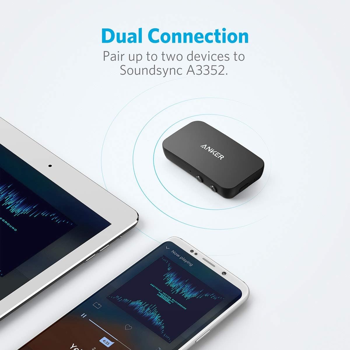 Anker Soundsync A3352 Bluetooth Receiver for Music Streaming with Bluetooth 5.0, 12-Hour Battery Life, Dual Device Connection, for Car, Home Stereo, Headphones, Speakers (Renewed) thumbnail 5