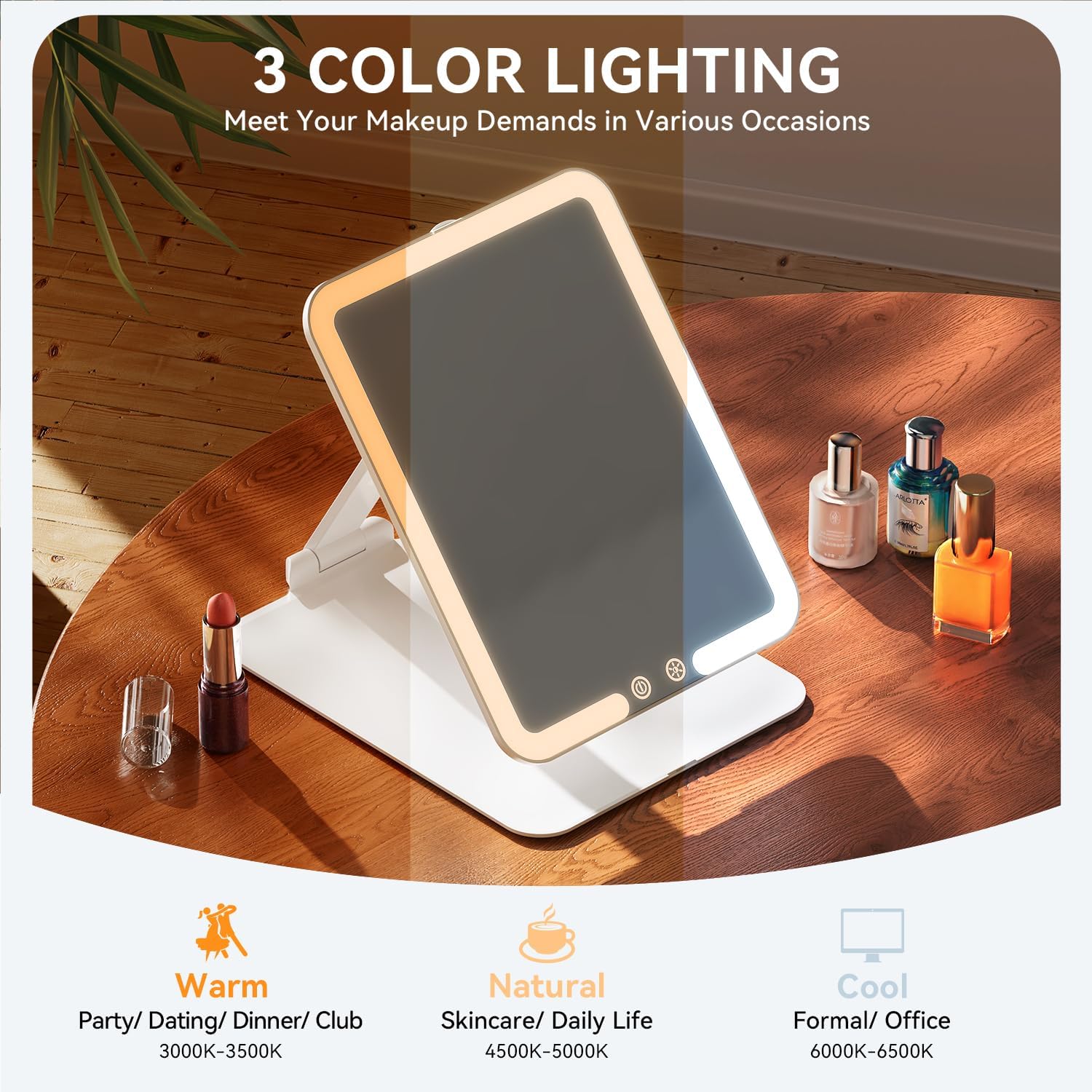 Miroir maquillage LED pliable Auxmir