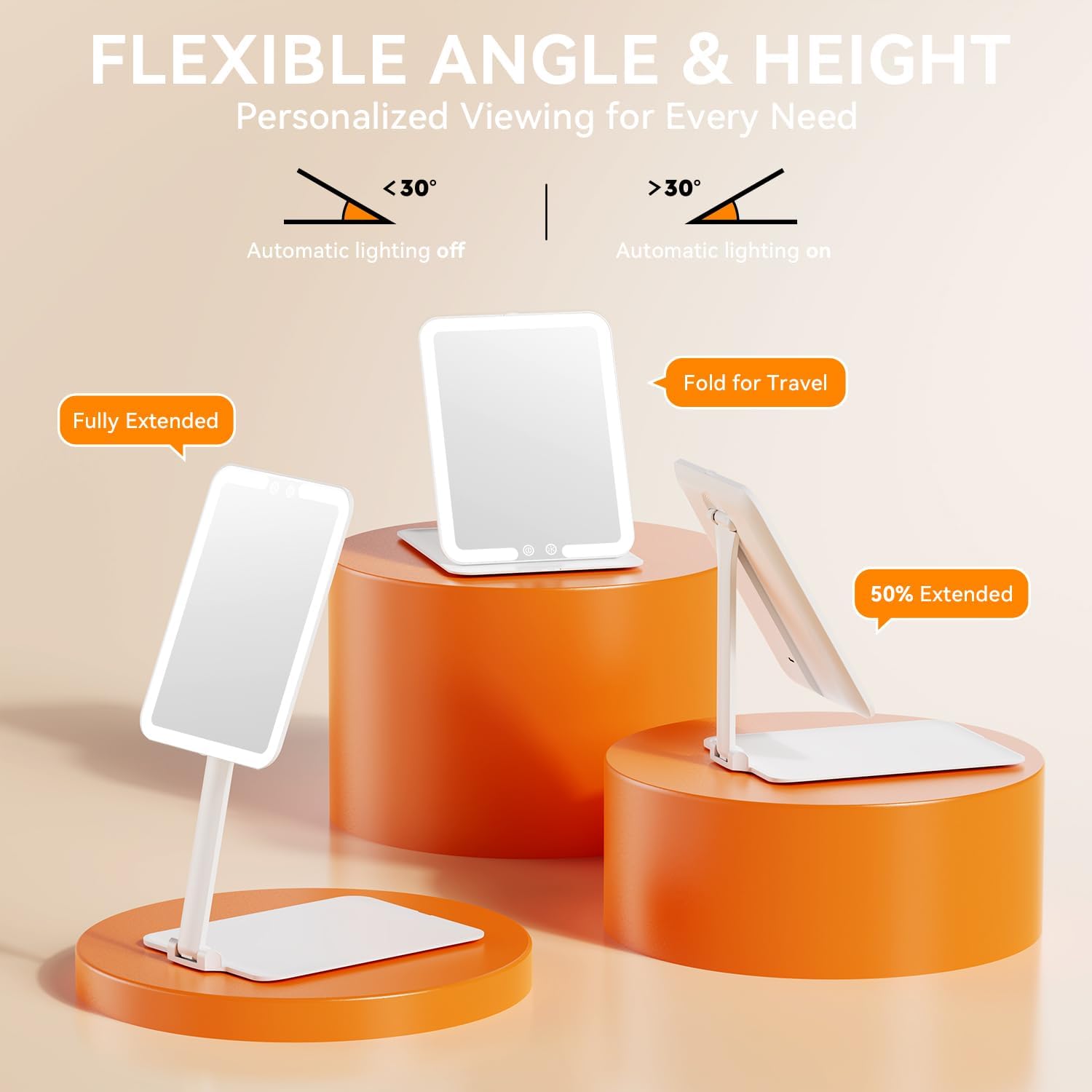Miroir maquillage LED pliable Auxmir thumbnail 5