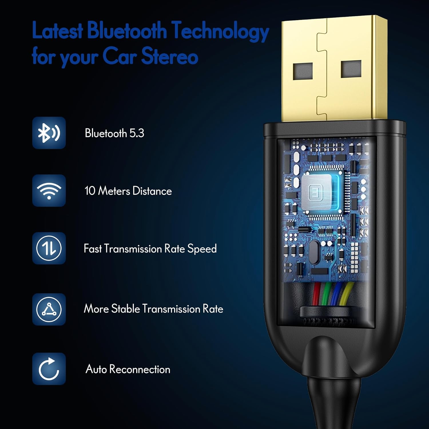 BESIGN BK07 Bluetooth Car Kit, Wireless Receiver for Handsfree Talking and Music Streaming, Bluetooth Aux Adapter for Car and Home Audio