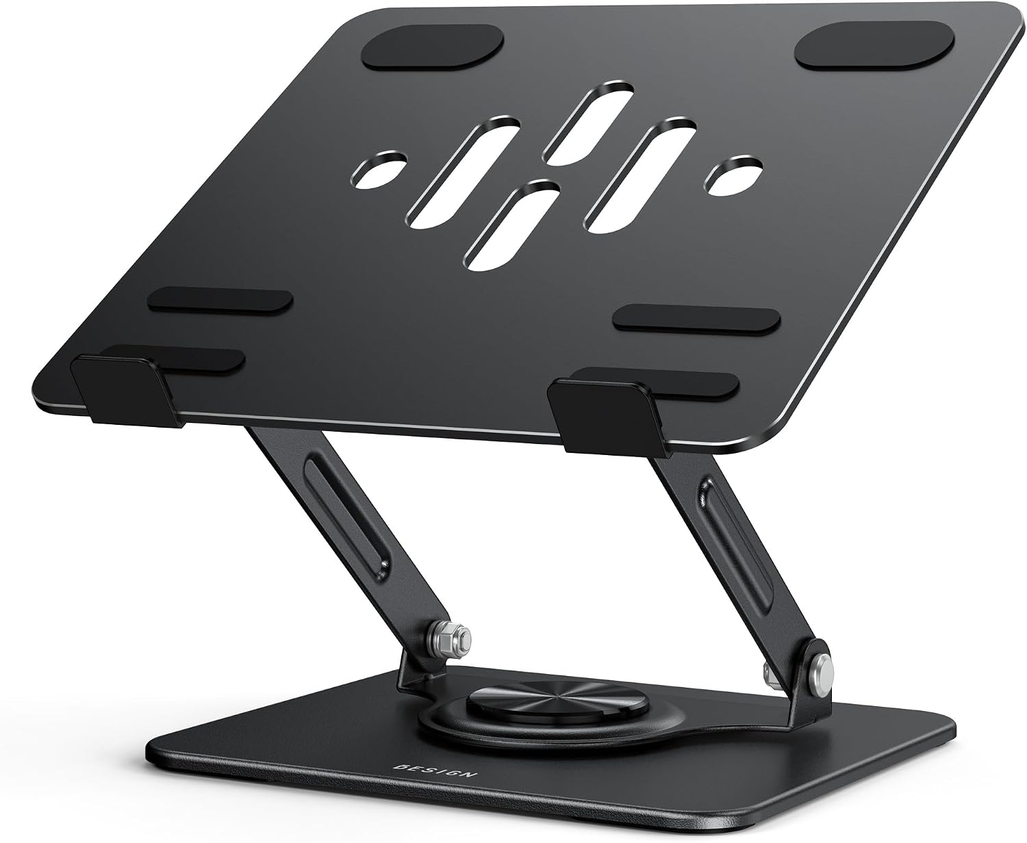 BESIGN Laptop Stand with 360° Rotating Base, Ergonomic Adjustable Notebook Riser for Desk, Foldable Computer Holder Compatible with 10-14" Laptops, LS11 Black thumbnail 2