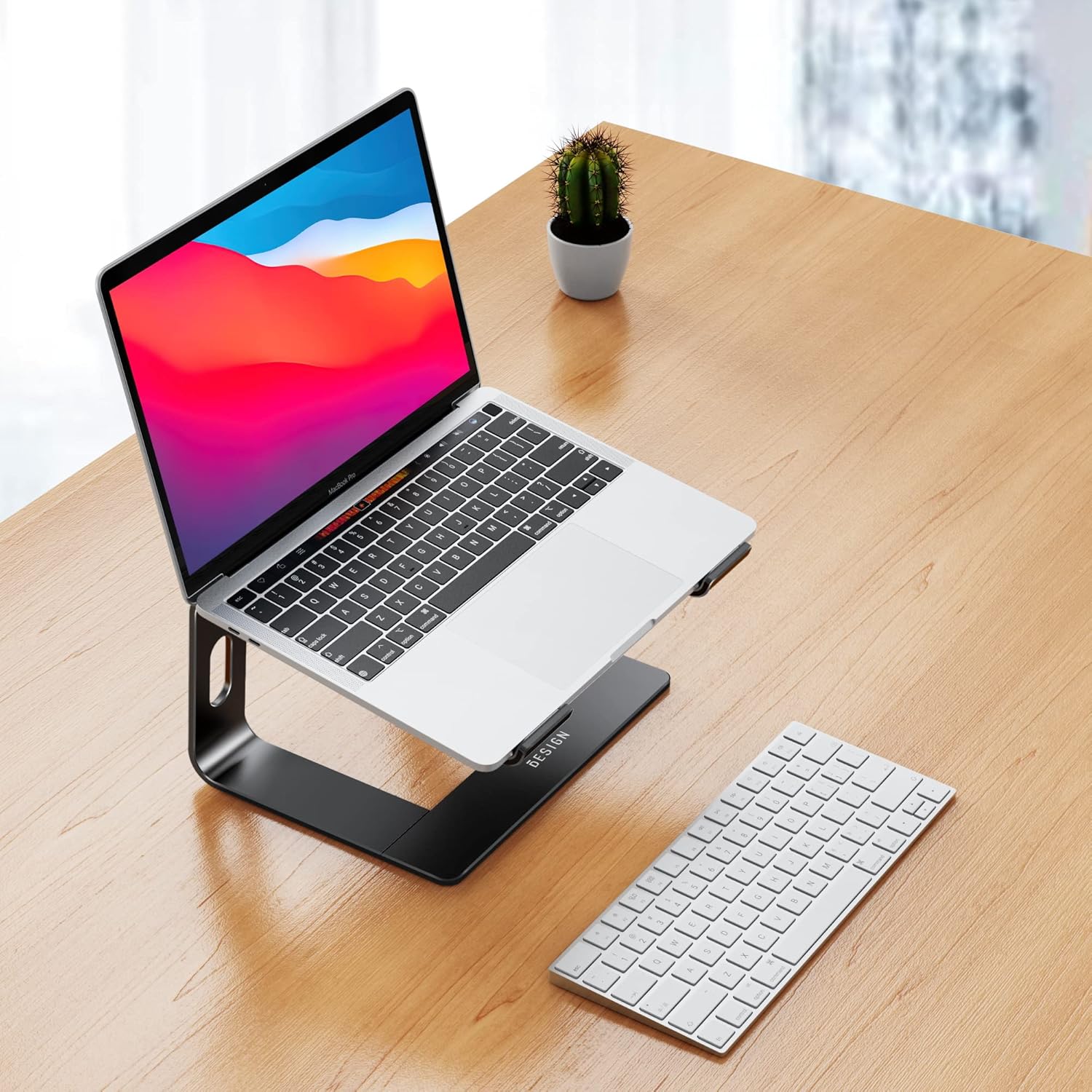 BESIGN LS03 Aluminum Laptop Stand, Ergonomic Detachable Computer Stand, Riser Holder Notebook Stand Compatible with Air, Pro, Dell, HP, Lenovo More 10-15.6" Laptops (Black)