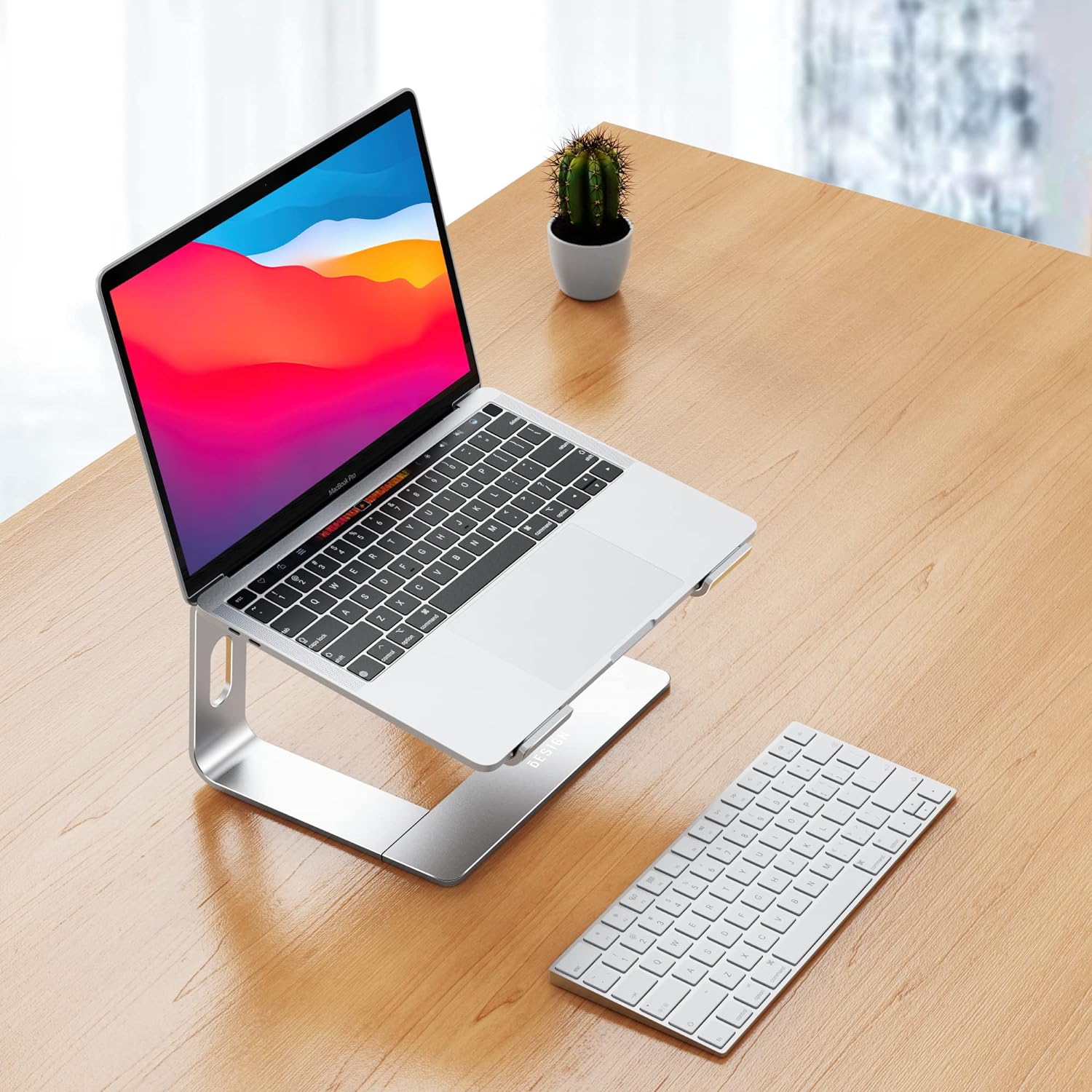 BESIGN LS03 Aluminum Laptop Stand, Ergonomic Detachable Computer Stand, Riser Holder Notebook Stand Compatible with Air, Pro, Dell, HP, Lenovo More 10-15.6" Laptops (Silver)