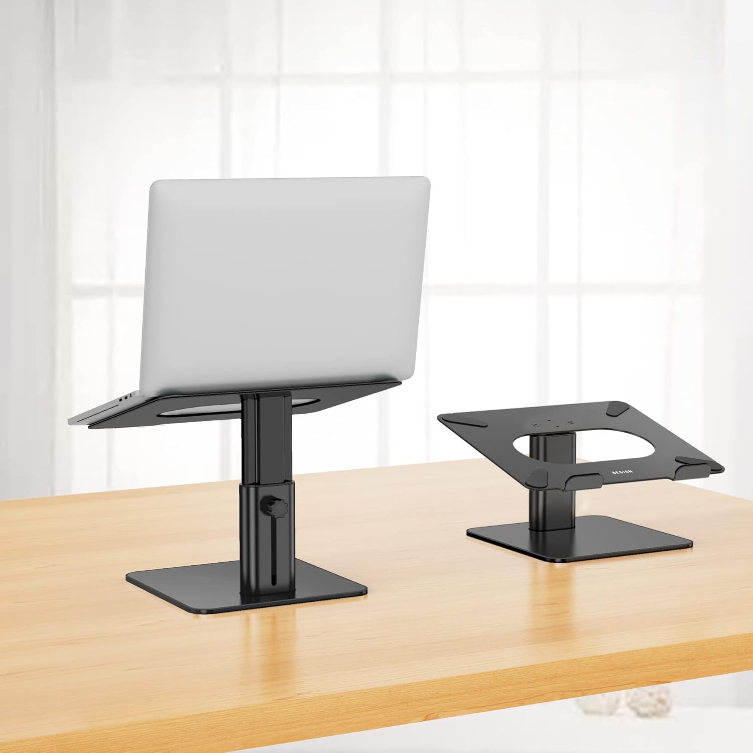 Besign LSX6N Aluminum Laptop Stand, Ergonomic Adjustable Notebook Stand, Riser Holder Computer Stand Compatible with Air, Pro, Dell, HP, Lenovo More 10-14" Laptops, Black