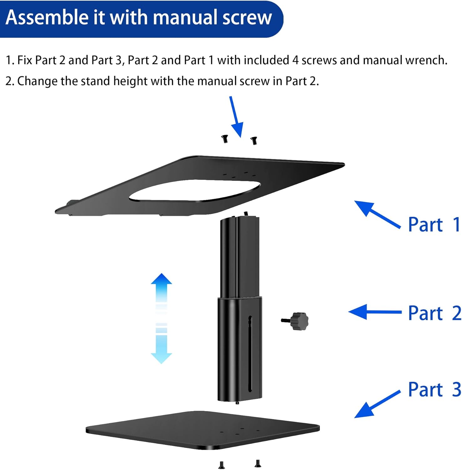 Besign LSX6N Aluminum Laptop Stand, Ergonomic Adjustable Notebook Stand, Riser Holder Computer Stand Compatible with Air, Pro, Dell, HP, Lenovo More 10-14" Laptops, Black