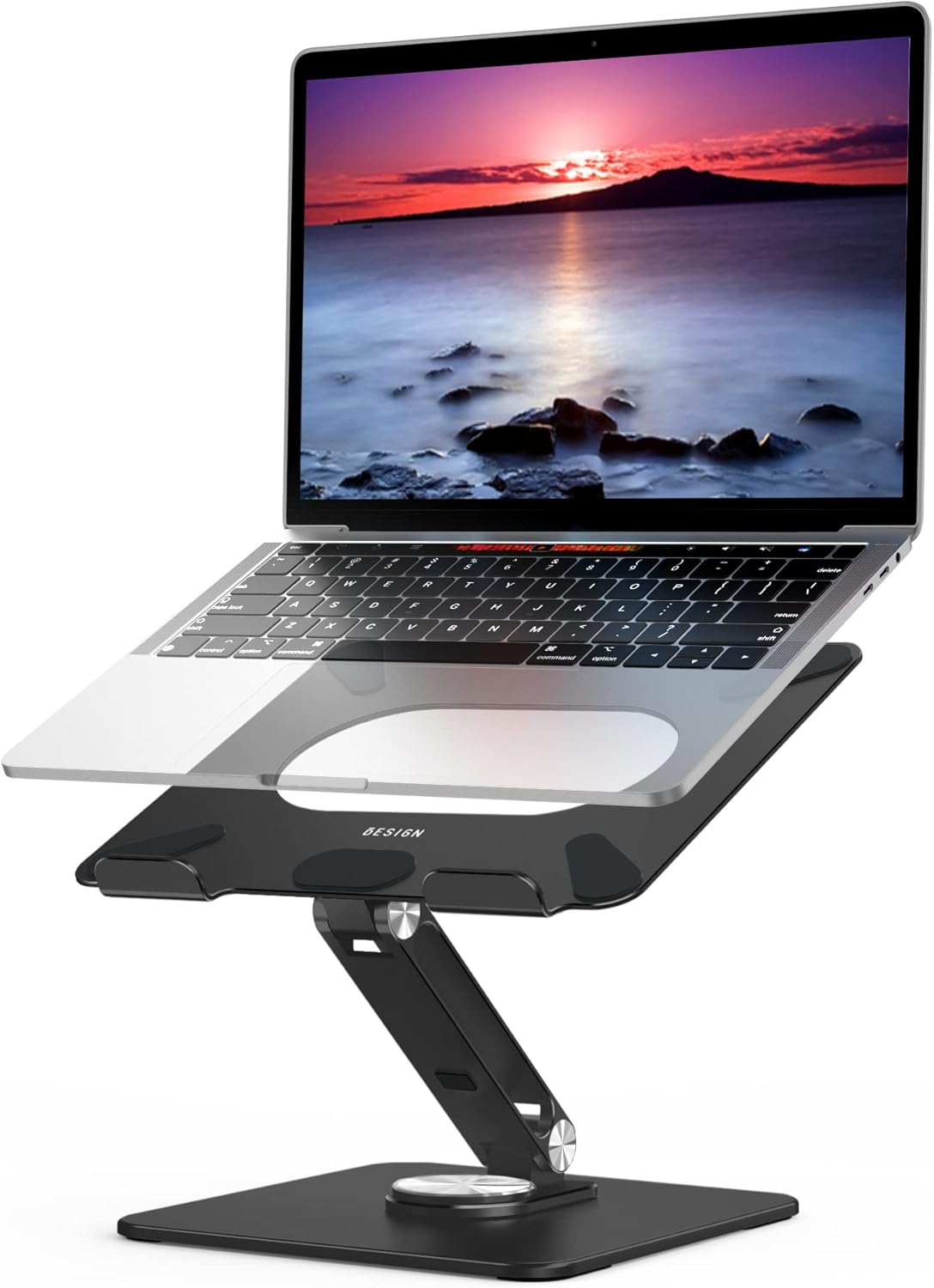 BESIGN LSX7 Laptop Stand with 360° Rotating Base, Ergonomic Adjustable Notebook Stand, Riser Holder Computer Stand Compatible with Air, Pro, Dell, HP, Lenovo More 10-15.6" Laptops, thumbnail 2