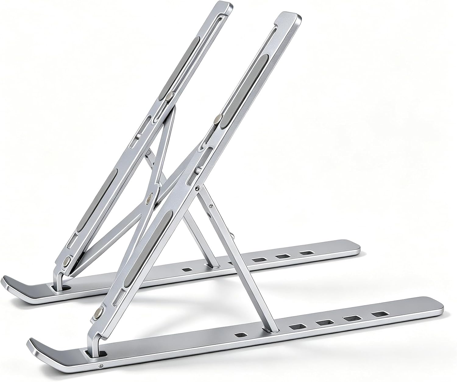 Laptop Stand, Adjustable Computer Stand, Ergonomic Laptop Riser, Foldable & Portable, Fits Laptops, Silver