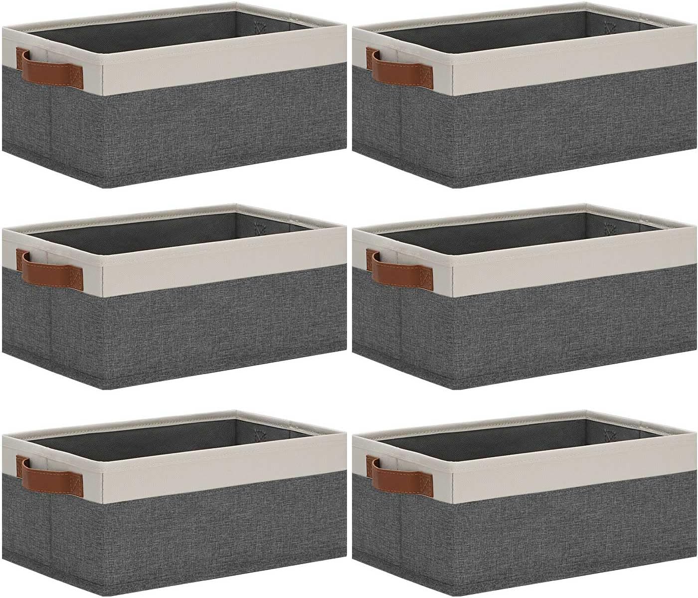 Bacs de rangement pliables en tissu, lot de 6
