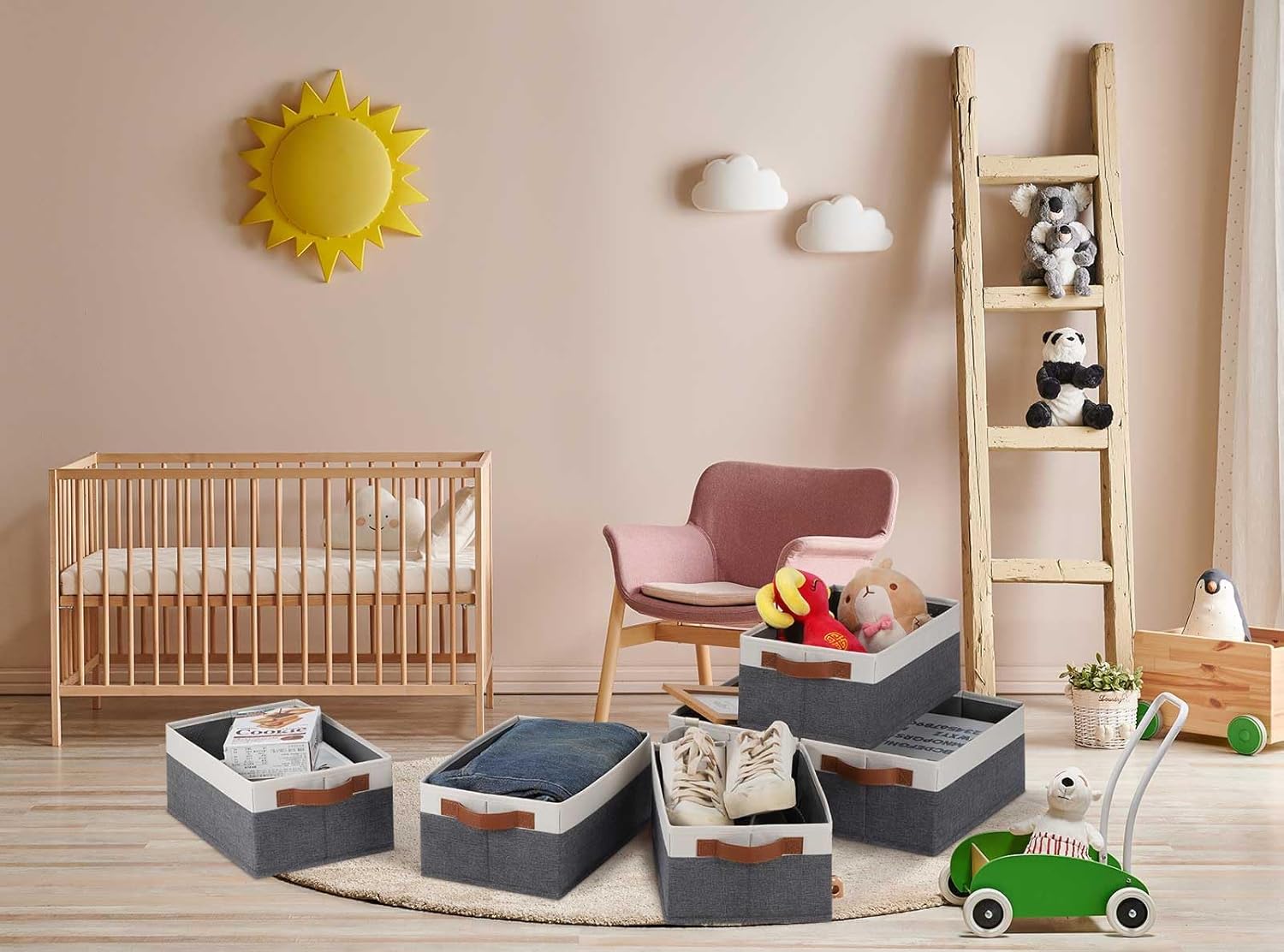 Bacs de rangement pliables en tissu, lot de 6 thumbnail 5