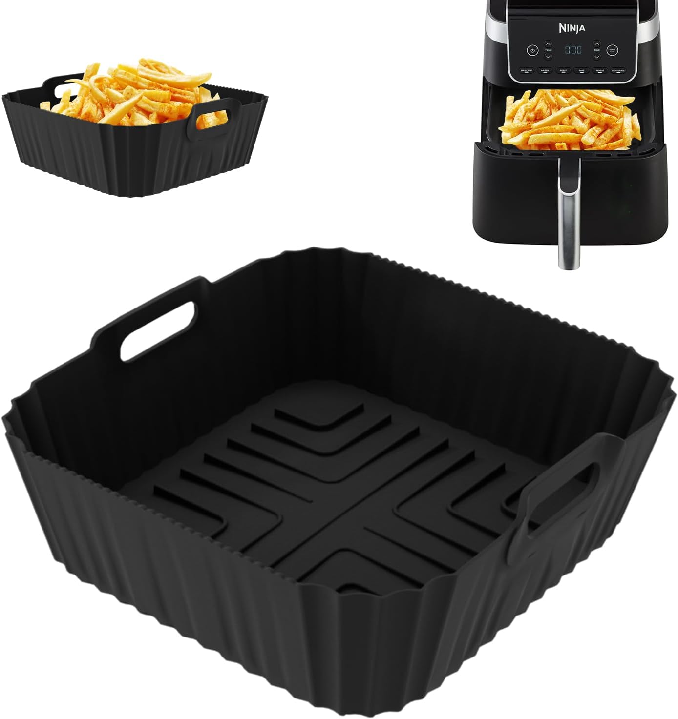 Silicone Air Fryer Liner Reusable for Ninja Air Fryer Pro XL AF181C, AF141C | Air Fryer Liner Compatible with COSORI Air Fryer 4.7L/5.5L/6.4L thumbnail 1