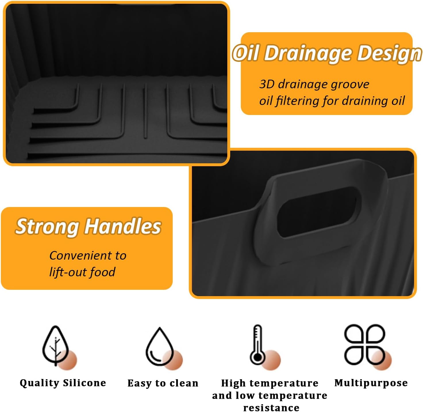 Silicone Air Fryer Liner Reusable for Ninja Air Fryer Pro XL AF181C, AF141C | Air Fryer Liner Compatible with COSORI Air Fryer 4.7L/5.5L/6.4L thumbnail 4