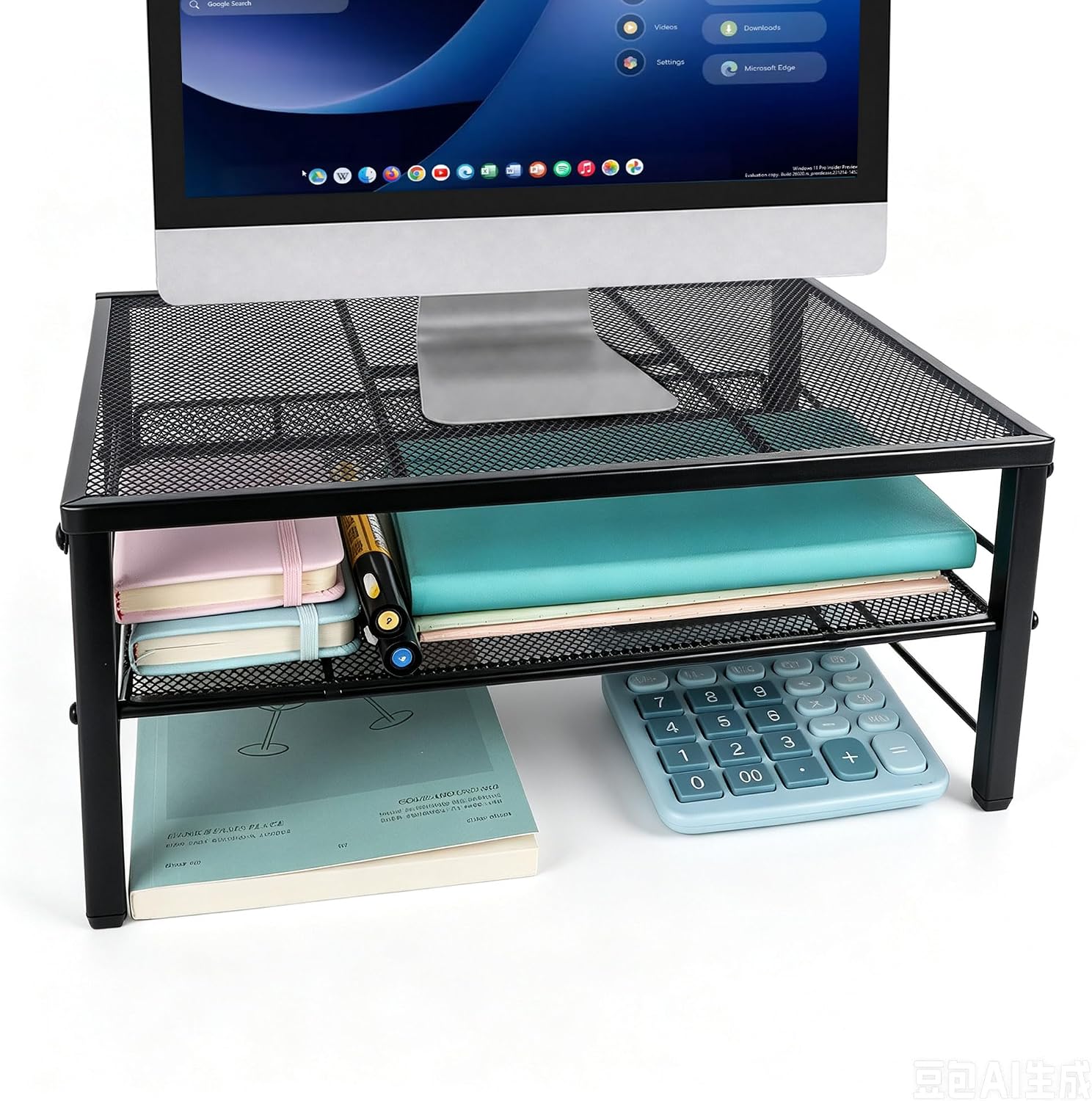EASEPRES Mesh Desk Monitor Stand Riser for Computer, Printer, Black 1 pack thumbnail 1
