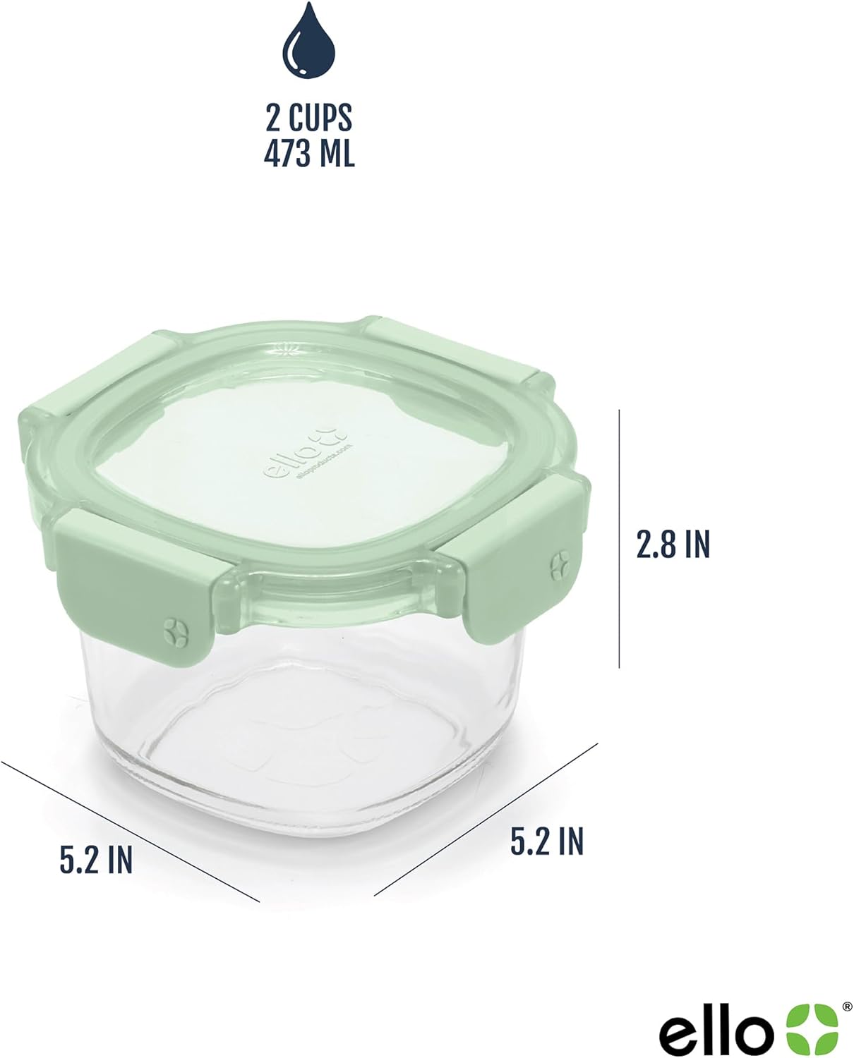 Ello Color Lock 2 Cup 6PC, 3 Pack Glass Meal Prep Sets Leak-Proof Glass Food Storage Containers with Airtight BPA-Free Plastic Lids, Dishwasher, Microwave, and Freezer Safe, Desert thumbnail 4