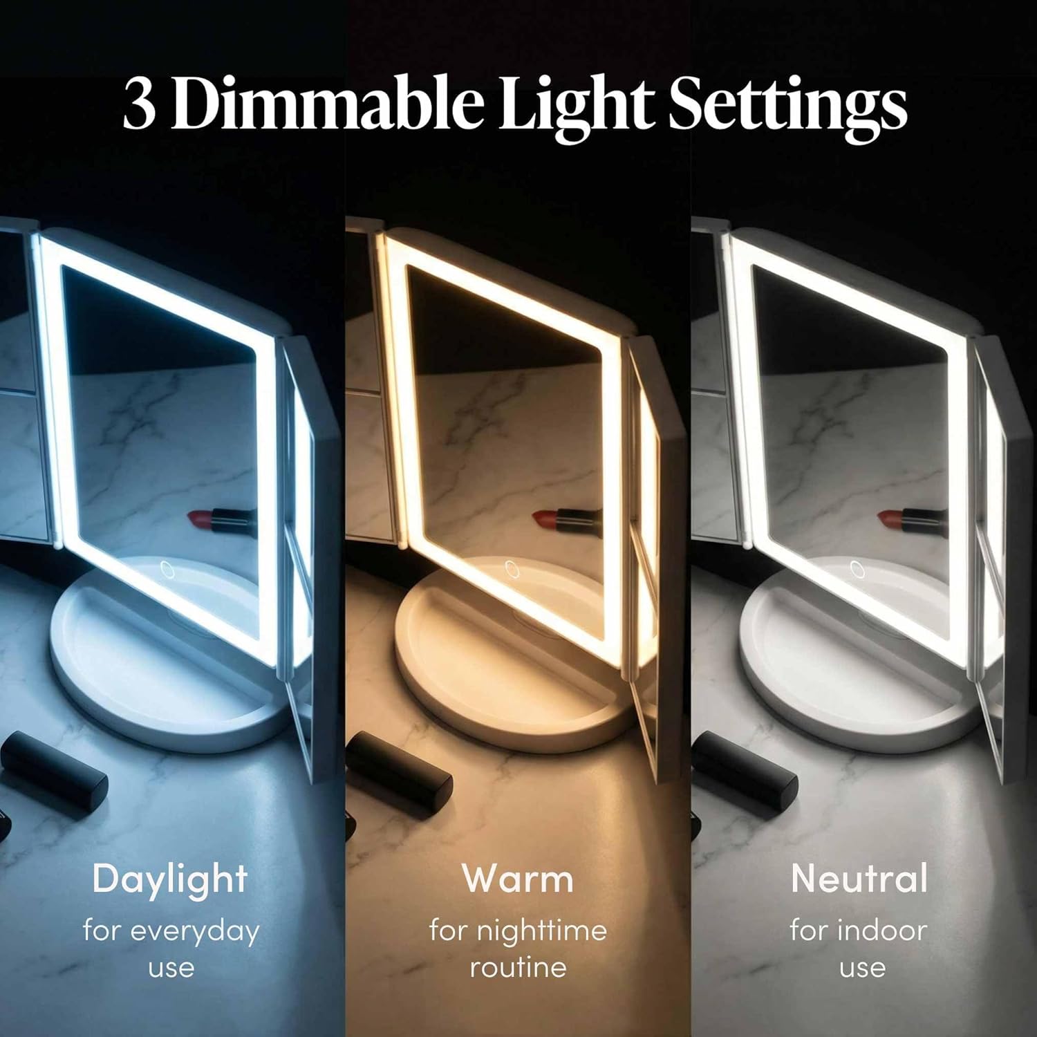 Miroir maquillage LED Fancii avec grossissement