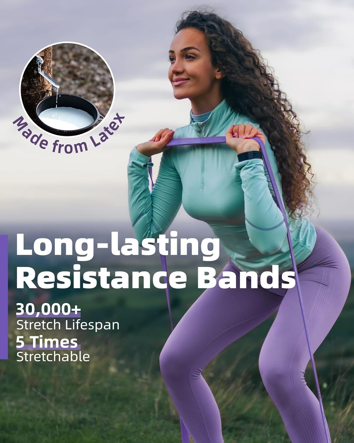 Fitense Resistance Bands Set - Pull Up Bands for Men Women, Workout Bands Resistance with Door Anchor, Training Poster & Pouch, Exercise Bands for Stretching/Therapy/Home Gym/Fitness