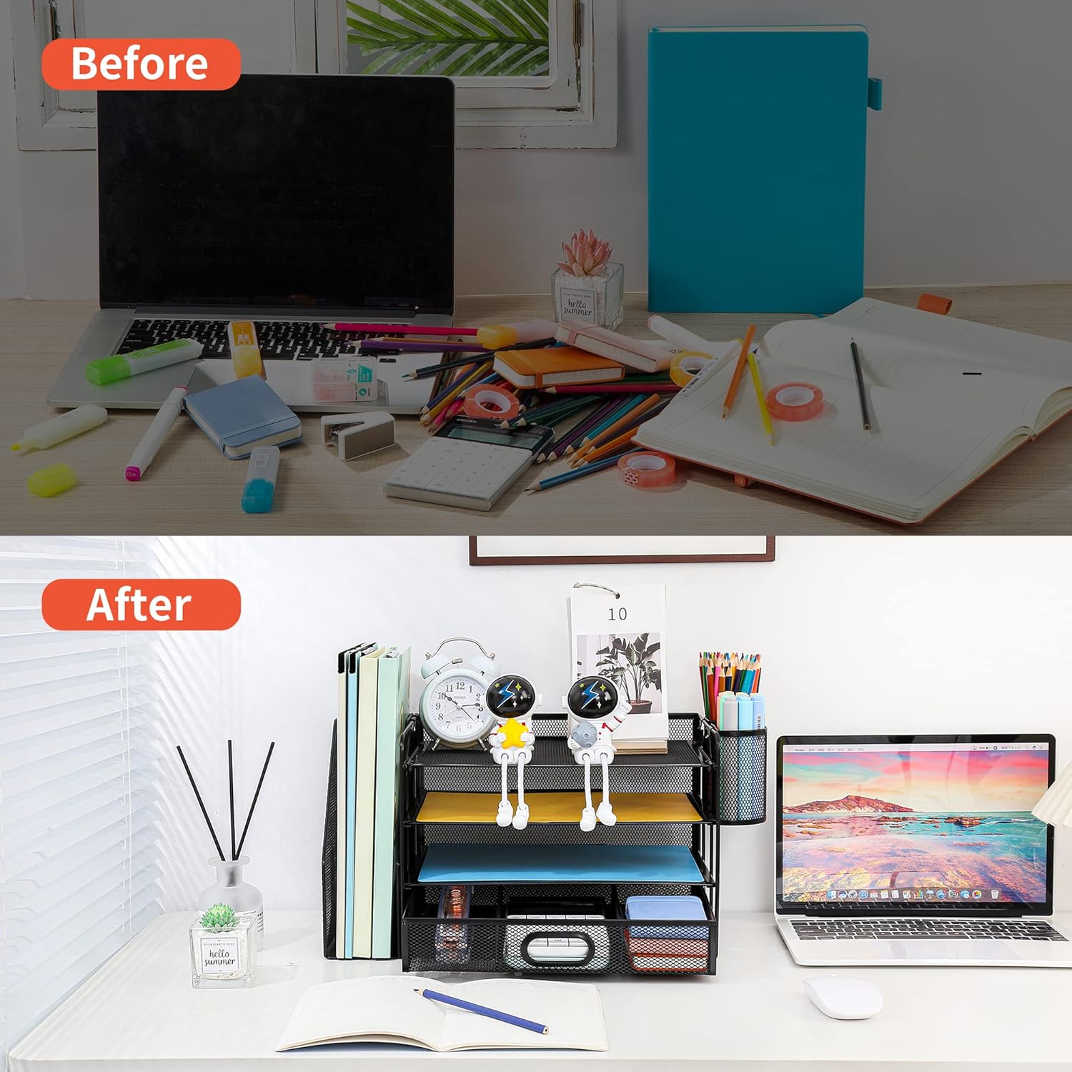 Organisateur de bureau 4 niveaux avec porte-documents thumbnail 5