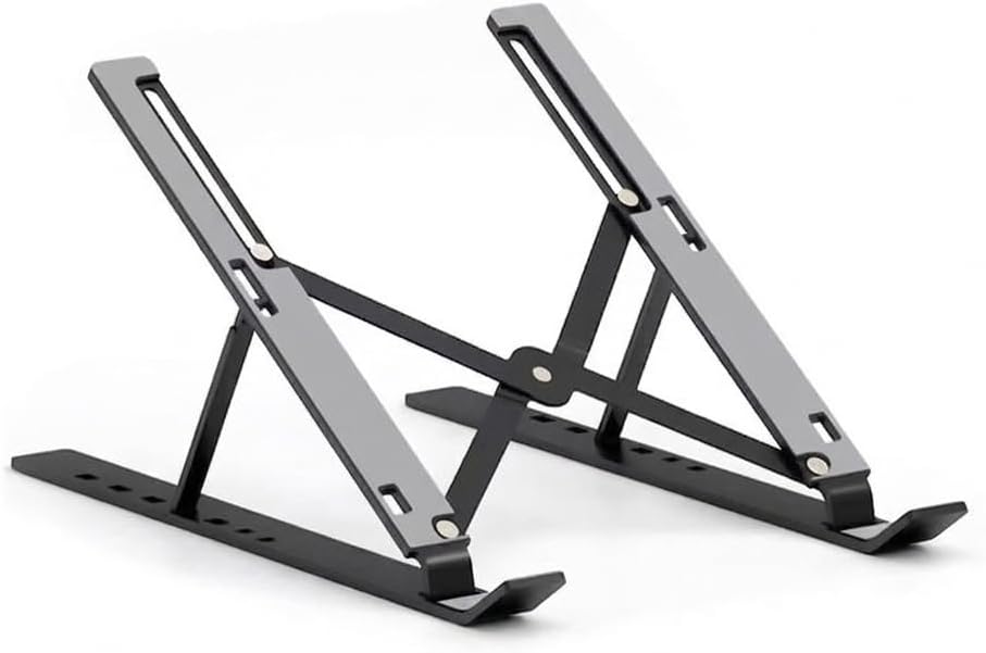 Laptop Stand for Desk, Height Adjustable Laptop Riser with Full Silicone Non-Slip Surface Portable Foldable Computer Stand for 10-16 Inch Ergonomic Notebook Cooling Holder Laptops 