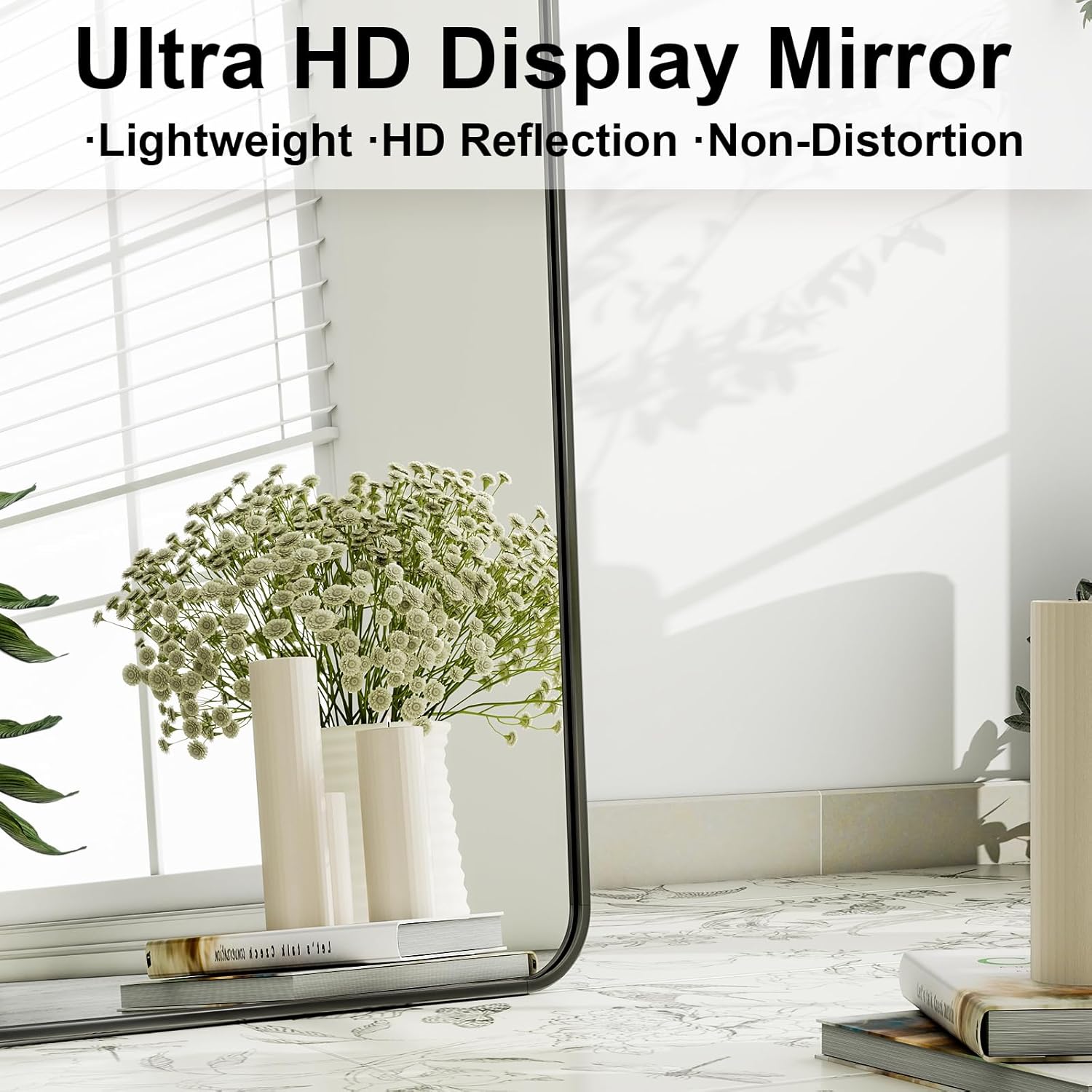 Miroir pleine longueur HARRITPURE 56 x 21 po, coins arrondis