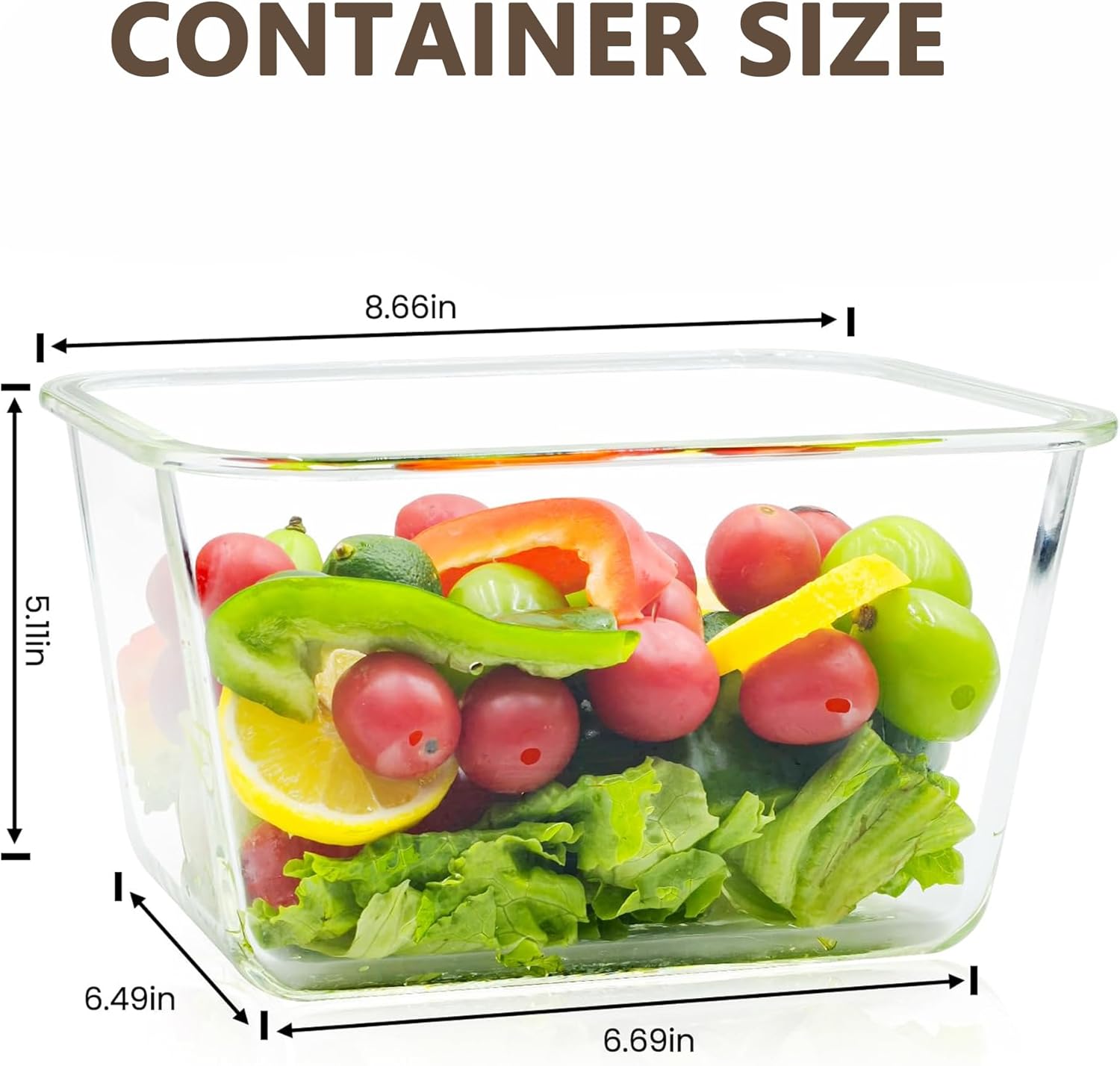 2 Pack Large Glass Storage Containers with Lids 85oz/10.5cup Big Airtight Glass Food Storage Containers for Rotisserie Chicken Watermelon Meal Prep, BPA Free, Freezer Dishwasher Ov