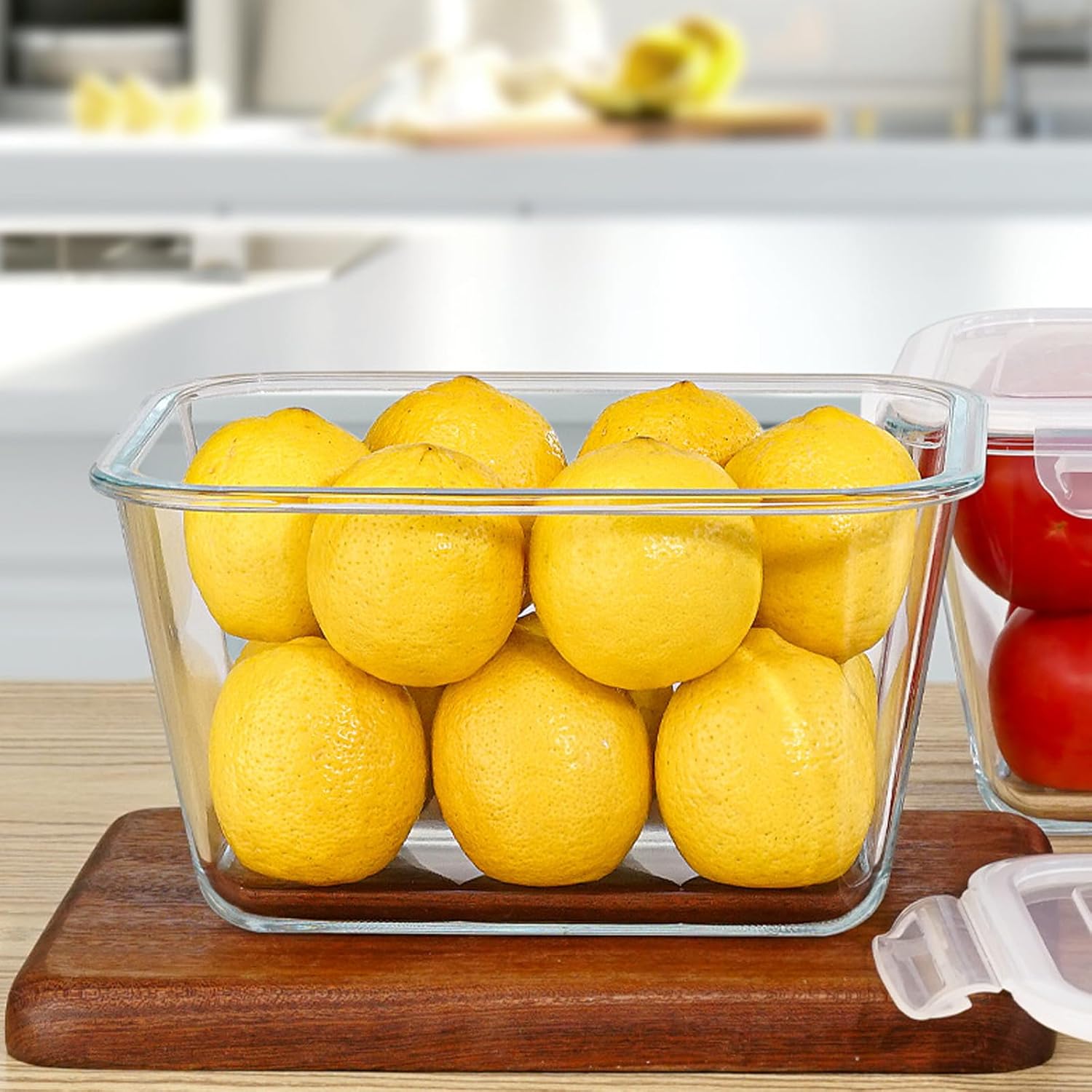 2 Pack Large Glass Storage Containers with Lids 85oz/10.5cup Big Airtight Glass Food Storage Containers for Rotisserie Chicken Watermelon Meal Prep, BPA Free, Freezer Dishwasher Ov