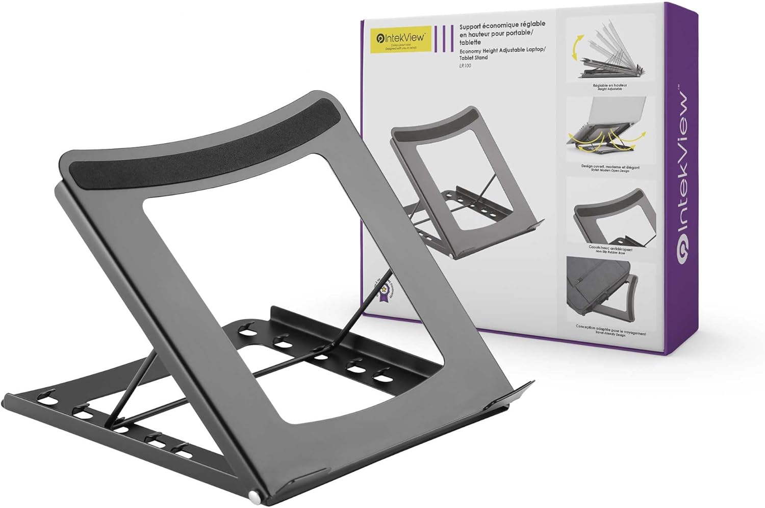 10" - 15" Laptop Portable Stand - Folding Collapsible Laptop Stand Raiser Travel Adjustible Foldable Notebook Stand Compatible with Lenovo-MacBook Air-Pro-Dell-HP for 10 11 12 13 1 thumbnail 1