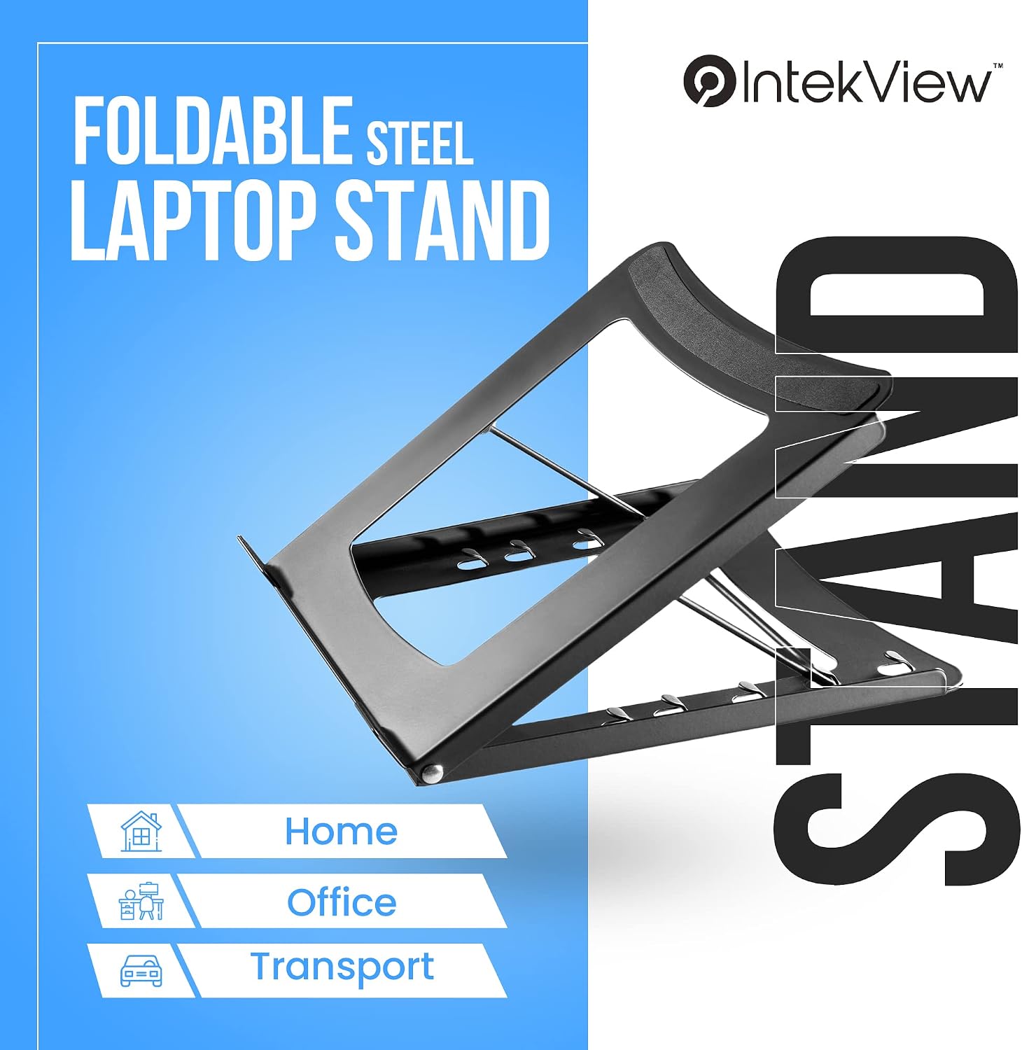 10" - 15" Laptop Portable Stand - Folding Collapsible Laptop Stand Raiser Travel Adjustible Foldable Notebook Stand Compatible with Lenovo-MacBook Air-Pro-Dell-HP for 10 11 12 13 1 thumbnail 3