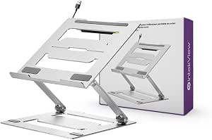 Steel Laptop Holder with USB Ports - Ergonomic, Adjustable and Foldable thumbnail 2