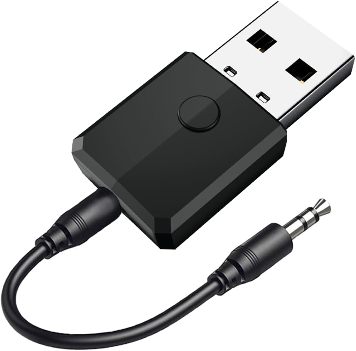 Isobel USB Bluetooth 5.0 Transmitter Receiver, 4-in-1 Mini Wireless Audio Adapter, 3.5mm Bluetooth AUX Adapter for TV PC Headphones Speakers Car/Home Stereo System, USB Power Suppl