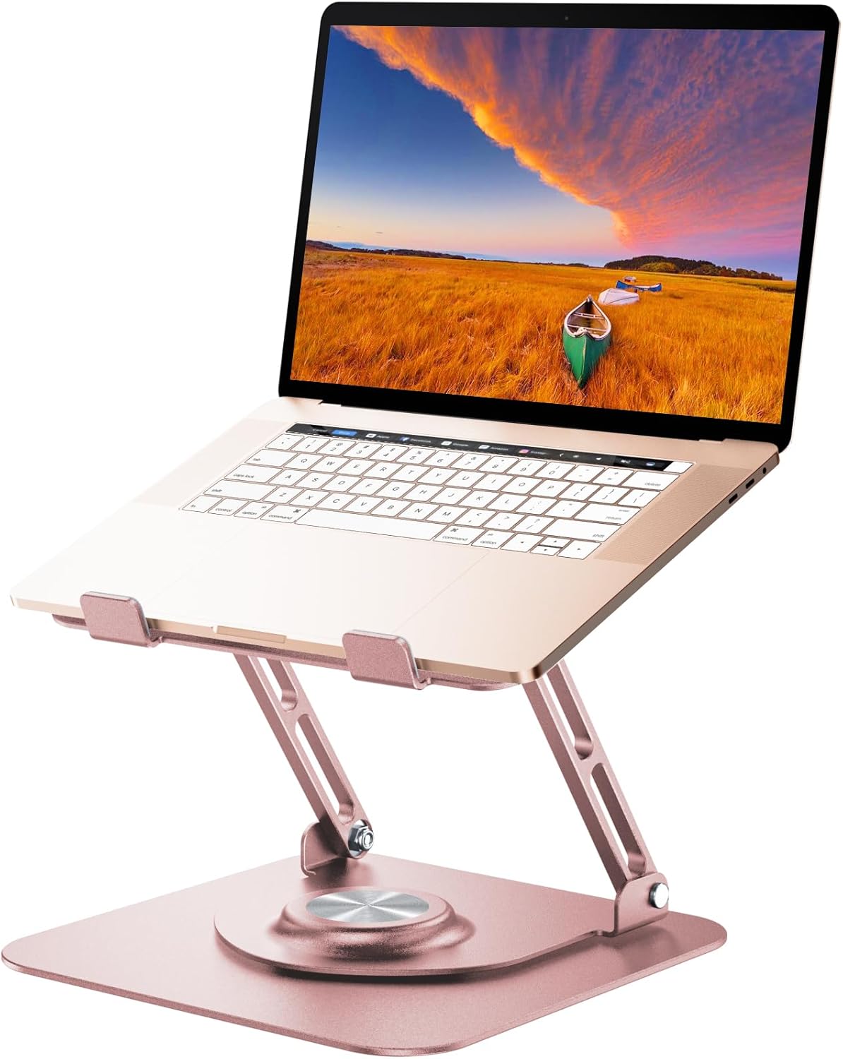 Laptop Stand for Desk, Adjustable Computer Stand with 360° Rotating Base, Ergonomic Laptop Riser for Collaborative Work, Foldable & Portable Laptop Stand, fits for All 10-16" Lapto thumbnail 1