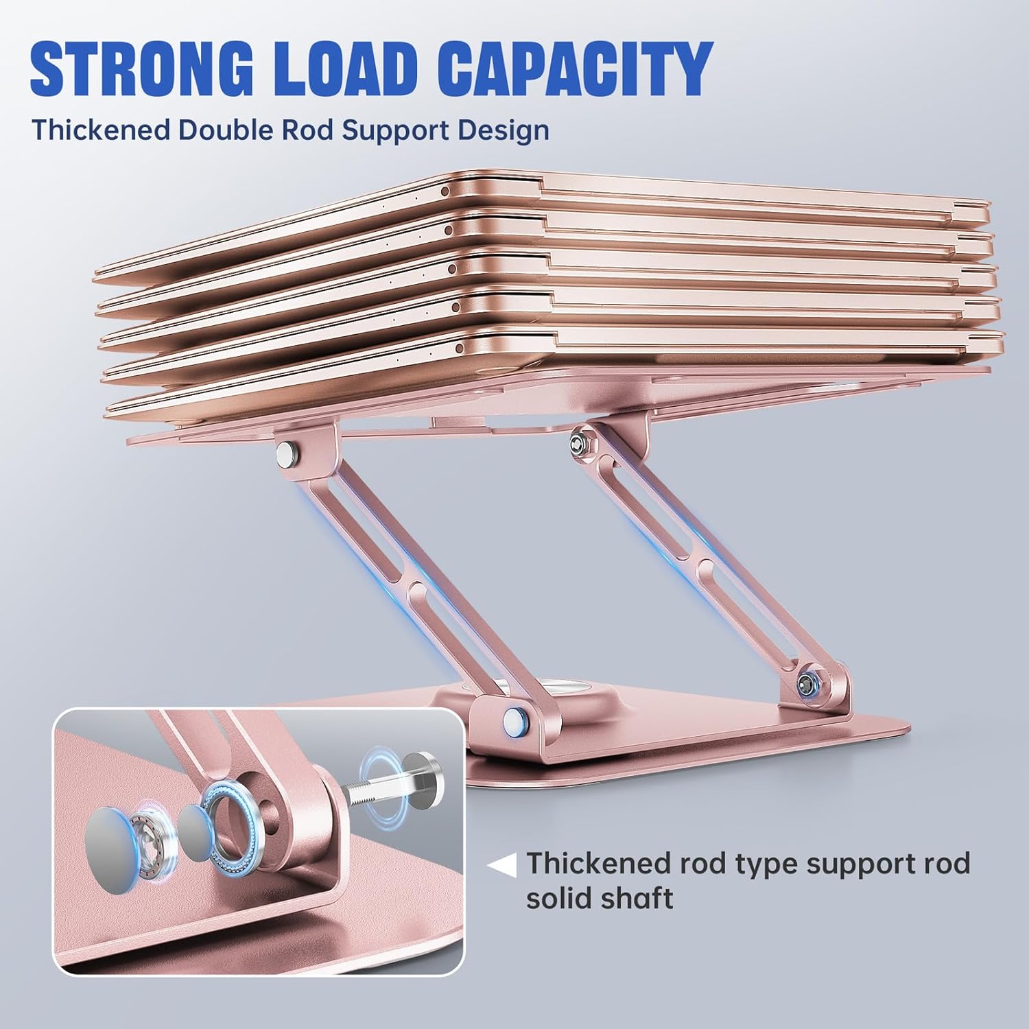 Laptop Stand for Desk, Adjustable Computer Stand with 360° Rotating Base, Ergonomic Laptop Riser for Collaborative Work, Foldable & Portable Laptop Stand, fits for All 10-16" Lapto thumbnail 3