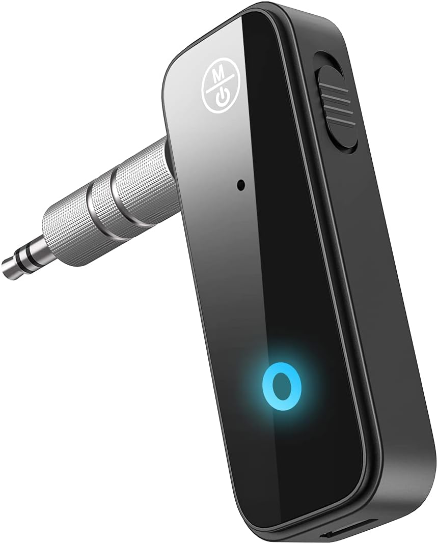 Aux Bluetooth Adapter for Car, 2 in 1 Bluetooth Transmitter and Receiver for Car Home Stereo System and Headphones, 3.5mm Bluetooth Adapter, Wireless Bluetooth Car Adapter for Hand