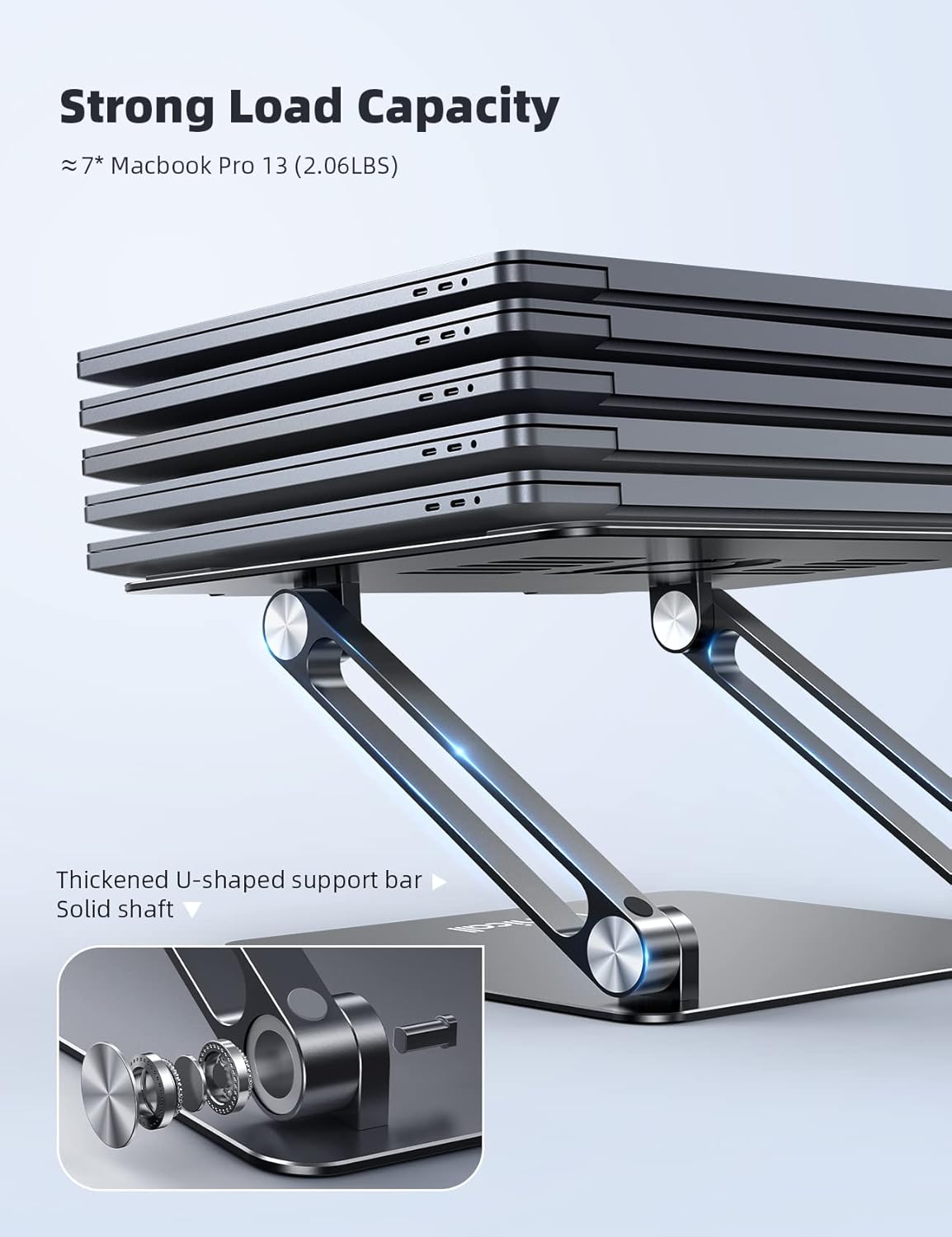 Lamicall Adjustable Laptop Stand, Portable Laptop Riser, Aluminum Laptop Stand for Desk Foldable, Ergonomic Computer Notebook Stand Holder for MacBook Air Pro, More 10-17.3" laptop thumbnail 5