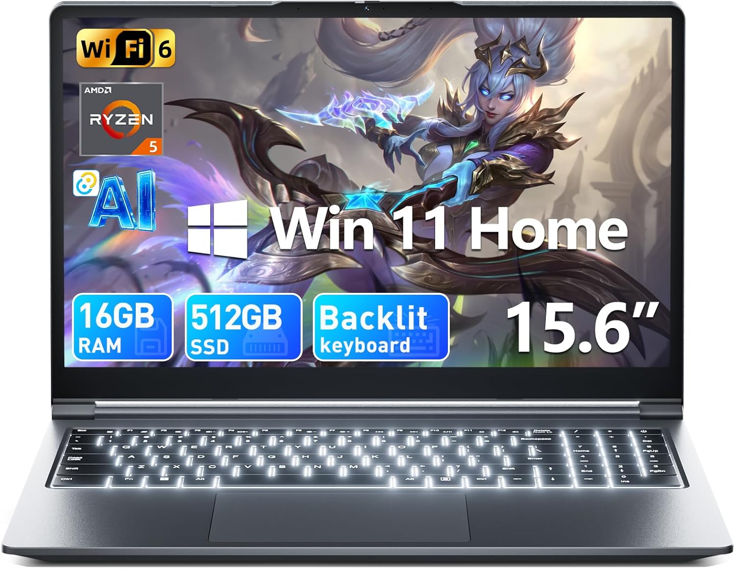 Ordinateur portable MELIUNA 15,6 po Ryzen 5, 16 Go RAM, 512 Go SSD thumbnail 1