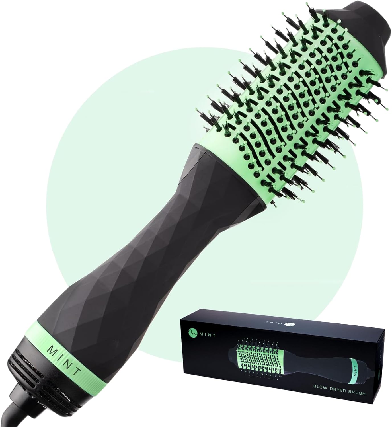 MINT Professional Series 5-in-1 Blow Dryer Brush Hair Styler by MINT | Powerful Frizz-Eliminating Ionic Hair Dryer Brush | Blowout Brush Straightens & Smooths | Hot Air Brush Volumizer for Fine/Thick Hair