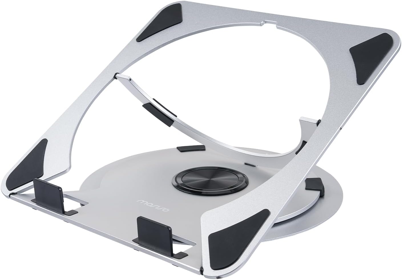 MOSISO Laptop Stand for Desk, Adjustable Aluminum Alloy Computer Stand | with 360 Degree Rotating Base, Ergonomic Keyboard Riser Kickstand for Collaborative Work, Compatible with A thumbnail 1