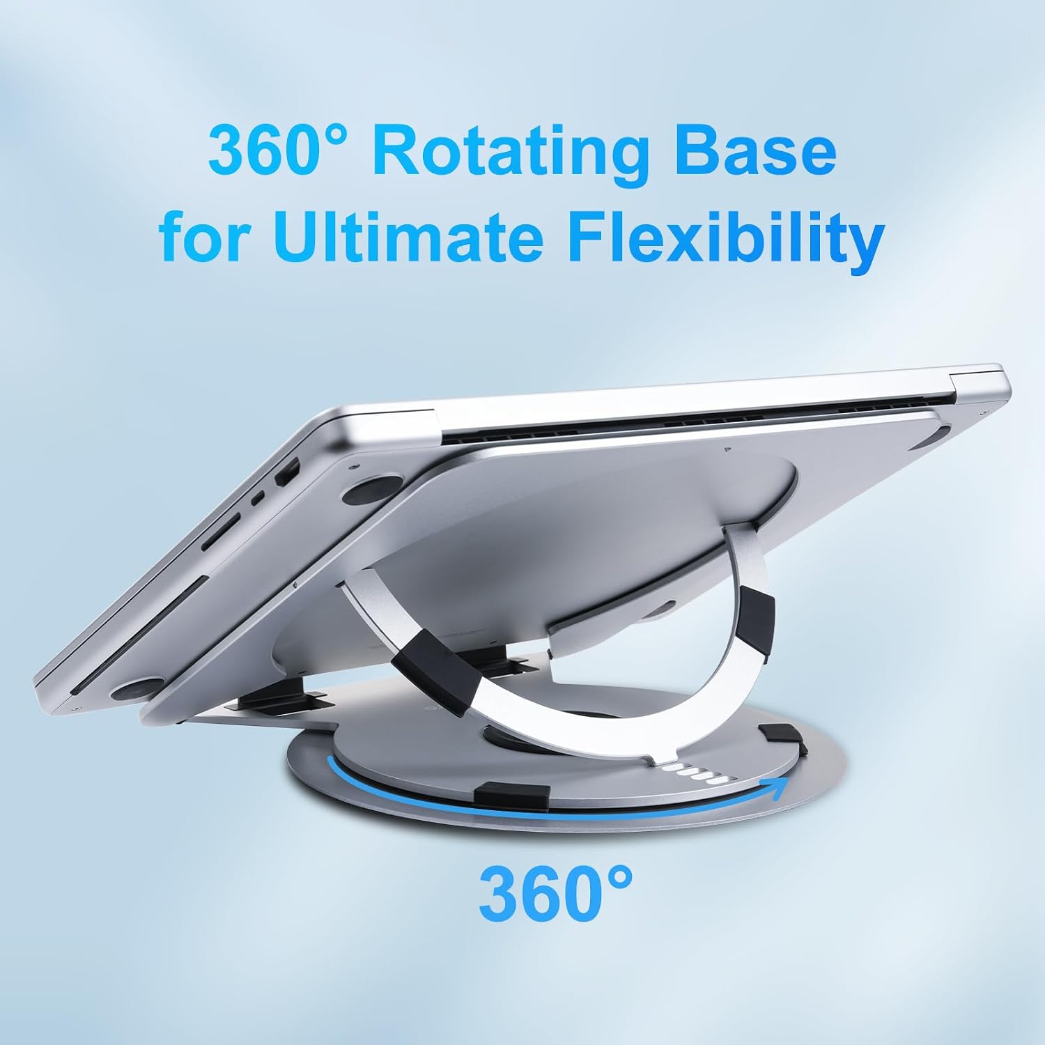MOSISO Laptop Stand for Desk, Adjustable Aluminum Alloy Computer Stand | with 360 Degree Rotating Base, Ergonomic Keyboard Riser Kickstand for Collaborative Work, Compatible with A thumbnail 2