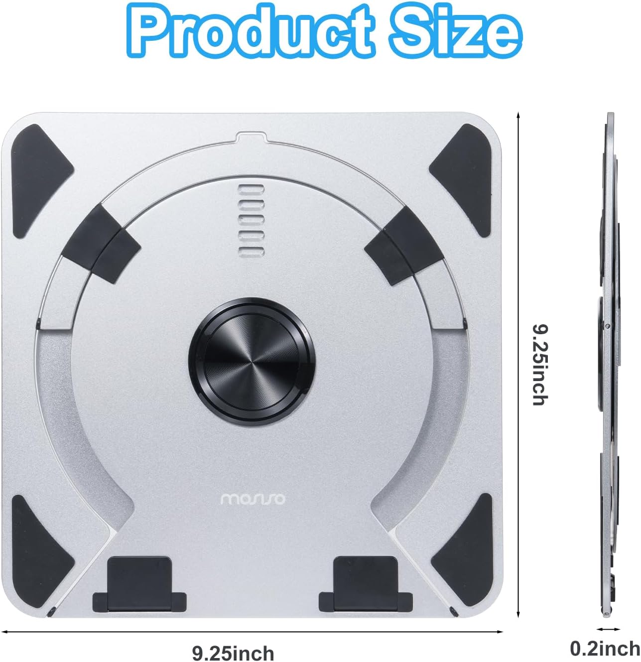 MOSISO Laptop Stand for Desk, Adjustable Aluminum Alloy Computer Stand | with 360 Degree Rotating Base, Ergonomic Keyboard Riser Kickstand for Collaborative Work, Compatible with A thumbnail 3