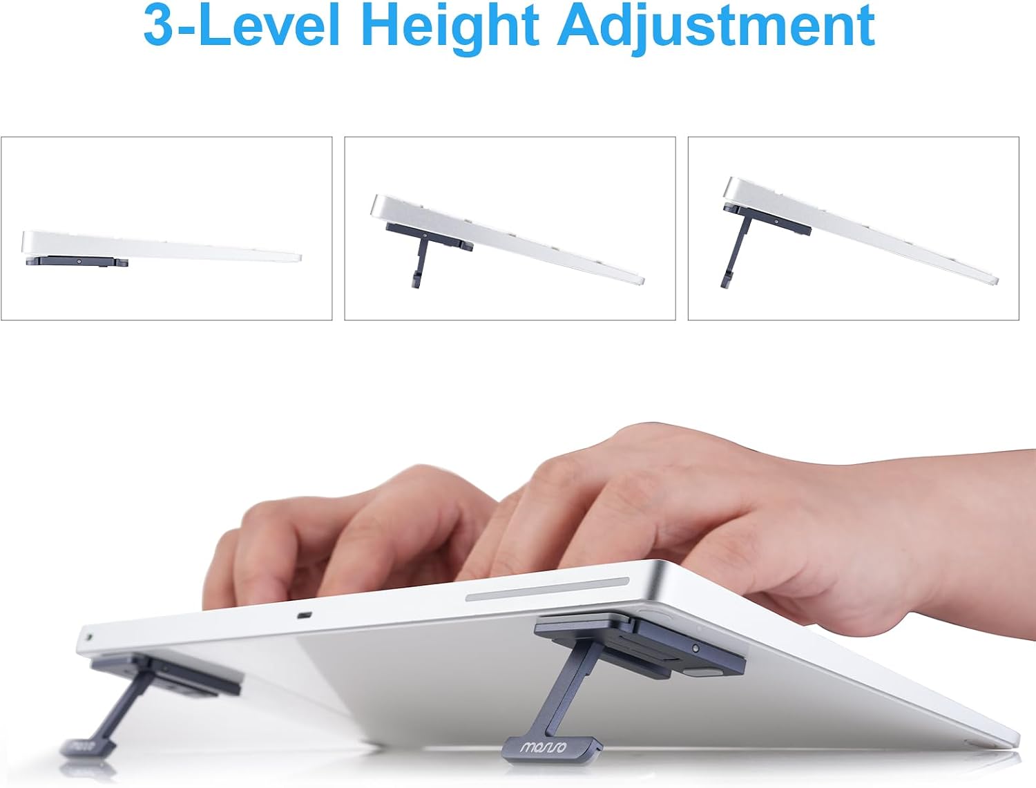 MOSISO Mini Portable Laptop Stand for Desk, Alloy Mini Computer Stand