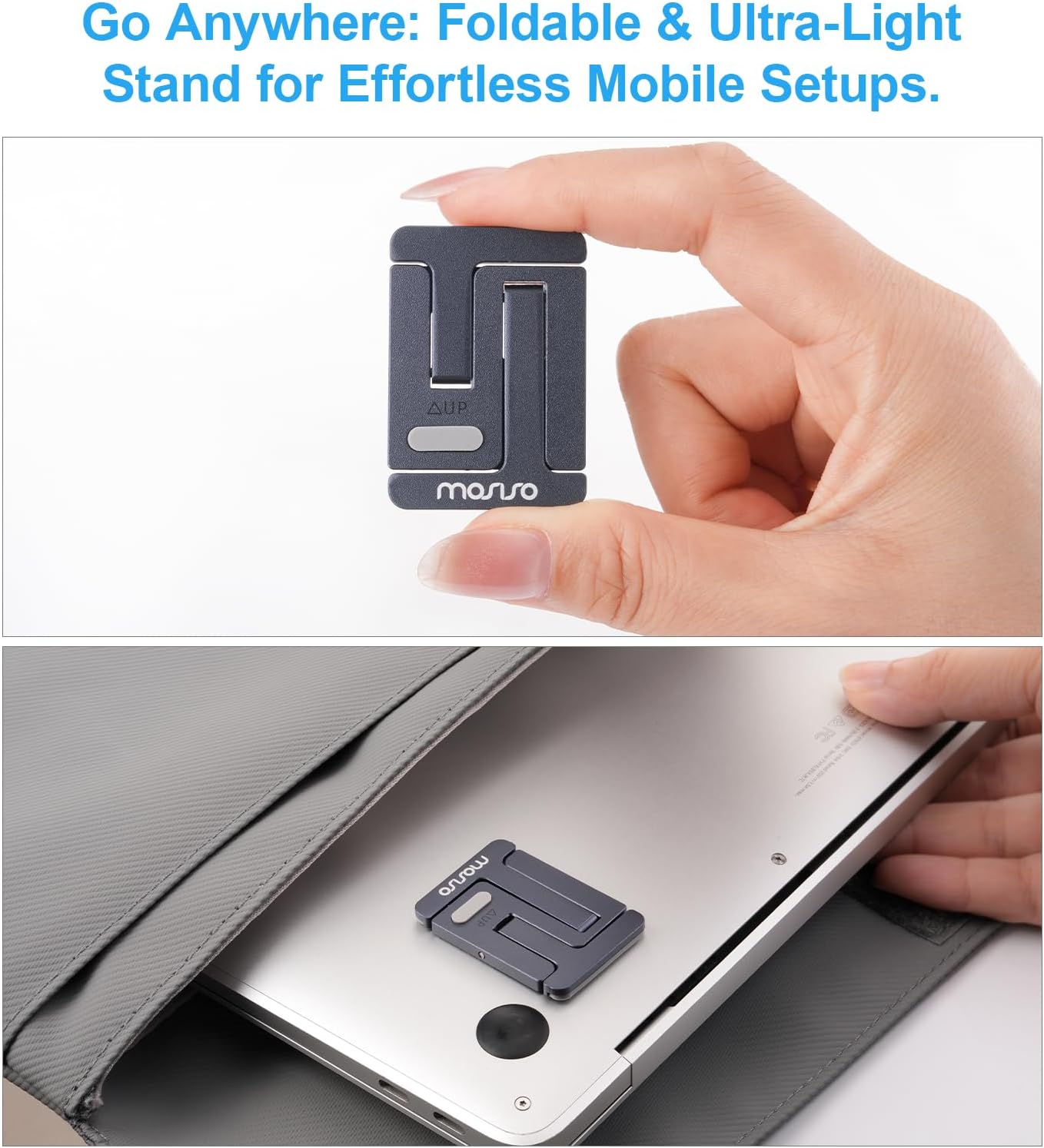 MOSISO Mini Portable Laptop Stand for Desk, Alloy Mini Computer Stand
