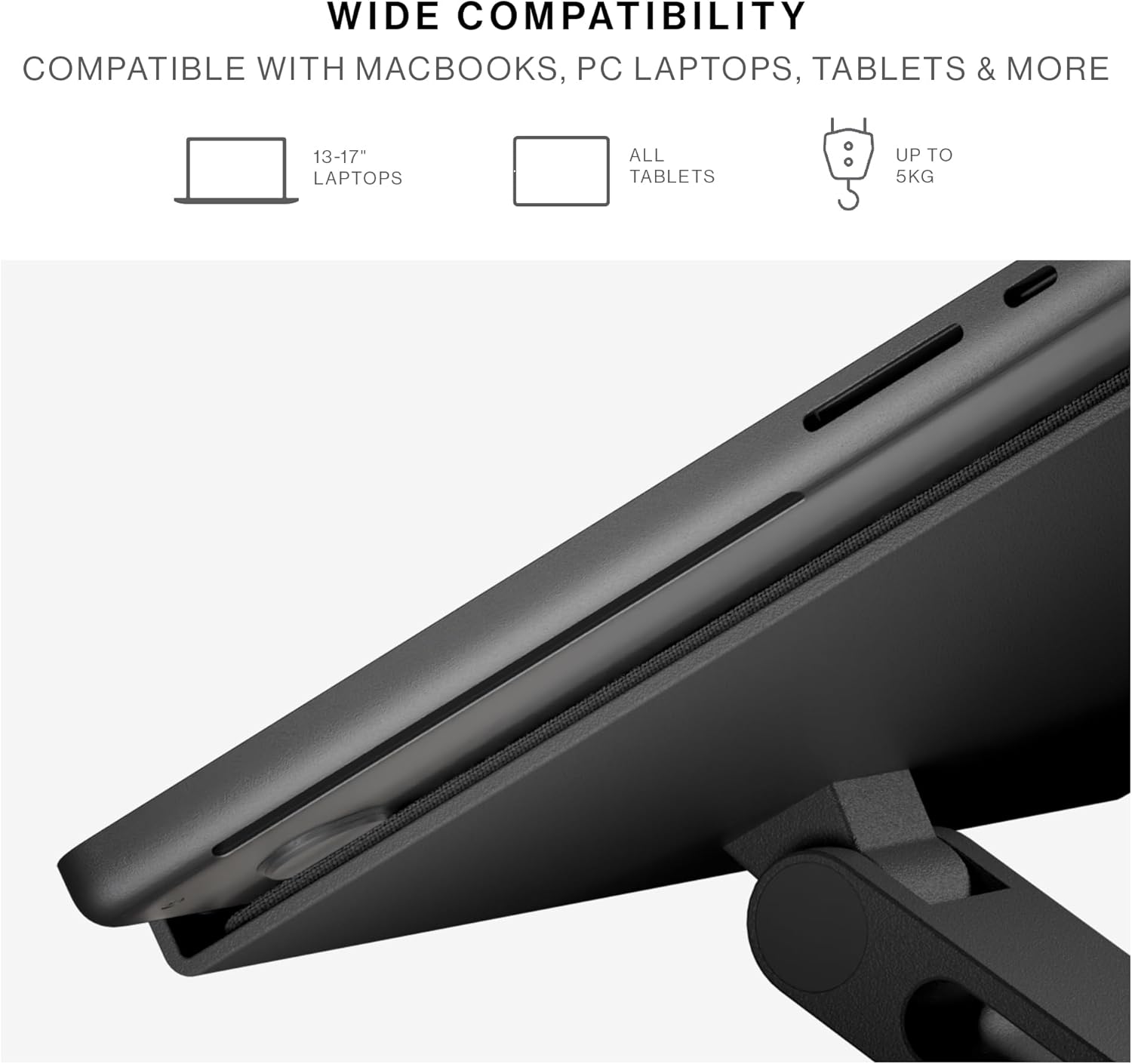 Native Union Desk Laptop Stand – Height Adjustable Ergonomic Computer Stand – Compatible with MacBook Air/Pro, iPad, Dell, HP, Lenovo, Microsoft Surface & Laptops & Tablets Up to 5 thumbnail 3