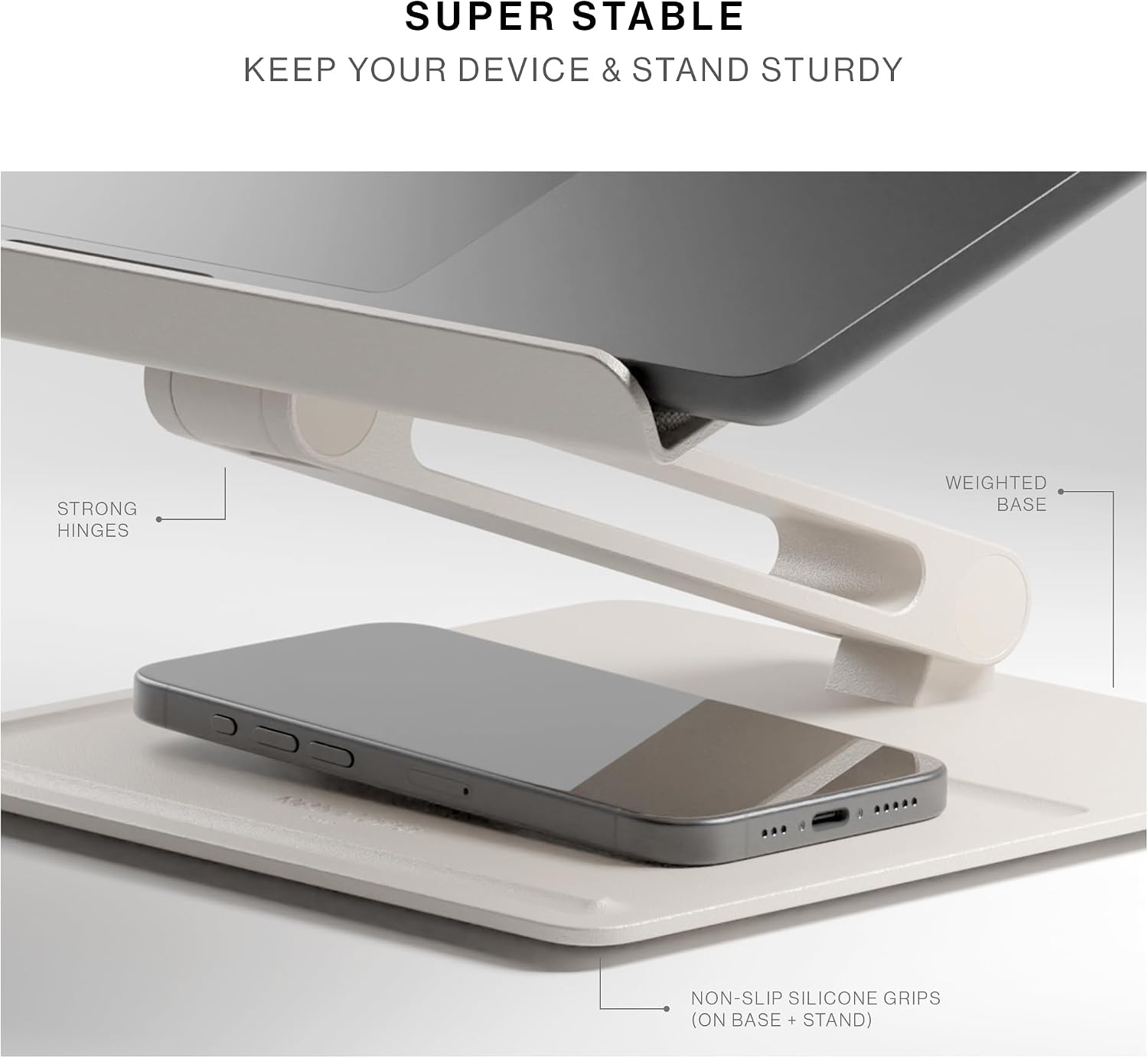 Native Union Desk Laptop Stand – Height Adjustable Ergonomic Computer Stand – Compatible with MacBook Air/Pro, iPad, Dell, HP, Lenovo, Microsoft Surface & Laptops & Tablets Up to 5 thumbnail 5
