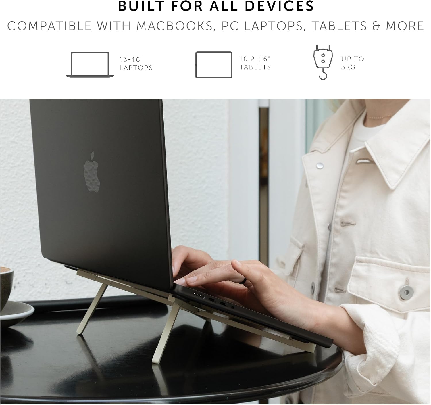 =Native Union Fold Laptop Stand – Ultra-Slim Foldable & Portable Laptop Stand – Ergonomic & Optimized Viewing Angle – for 13 to 16 Inch MacBooks & Laptops, 10 to 16 Inch iPads & Ta thumbnail 3