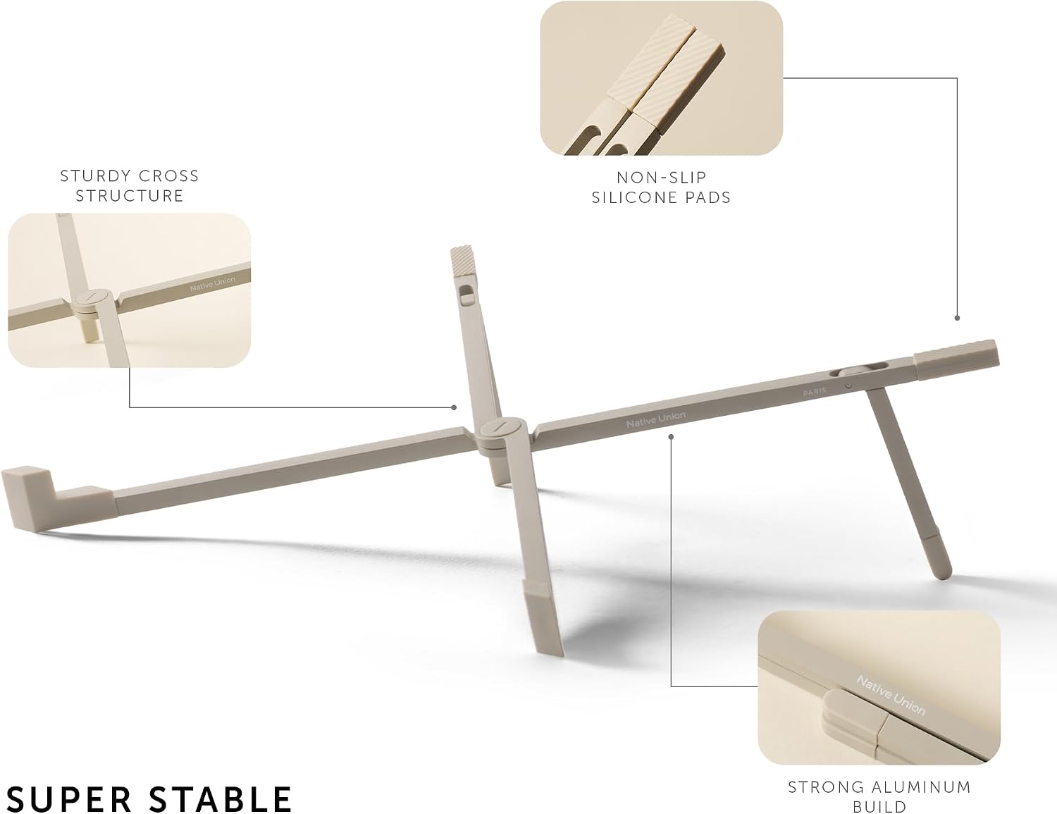 =Native Union Fold Laptop Stand – Ultra-Slim Foldable & Portable Laptop Stand – Ergonomic & Optimized Viewing Angle – for 13 to 16 Inch MacBooks & Laptops, 10 to 16 Inch iPads & Ta thumbnail 5