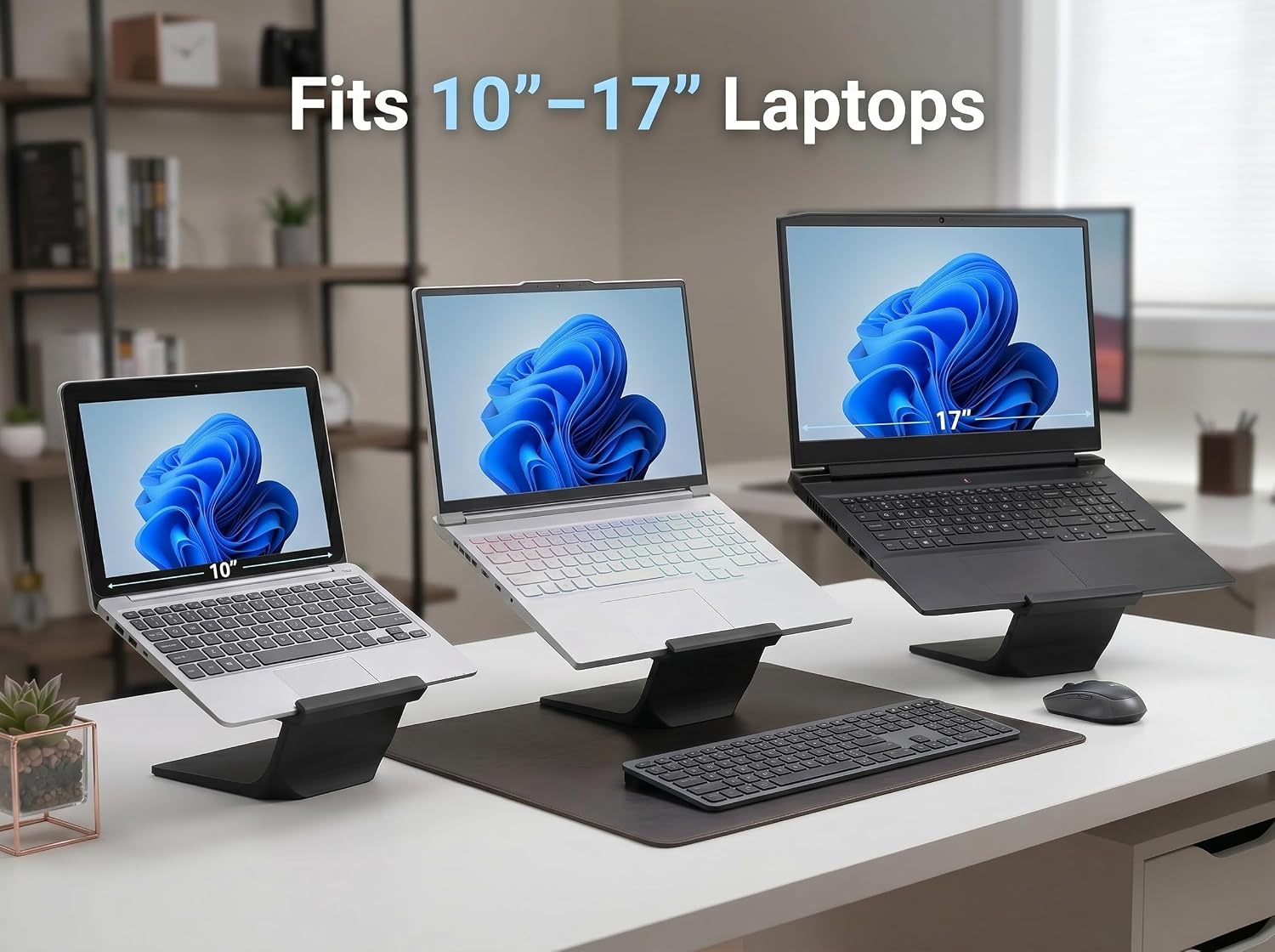 Laptop Stand for Desk – Ergonomic Laptop Riser, Improves Posture & Reduces Neck Pain, Stable No-Wobble Design, Cooling Airflow, Fits 10–17” Laptops, Office & Home Setup