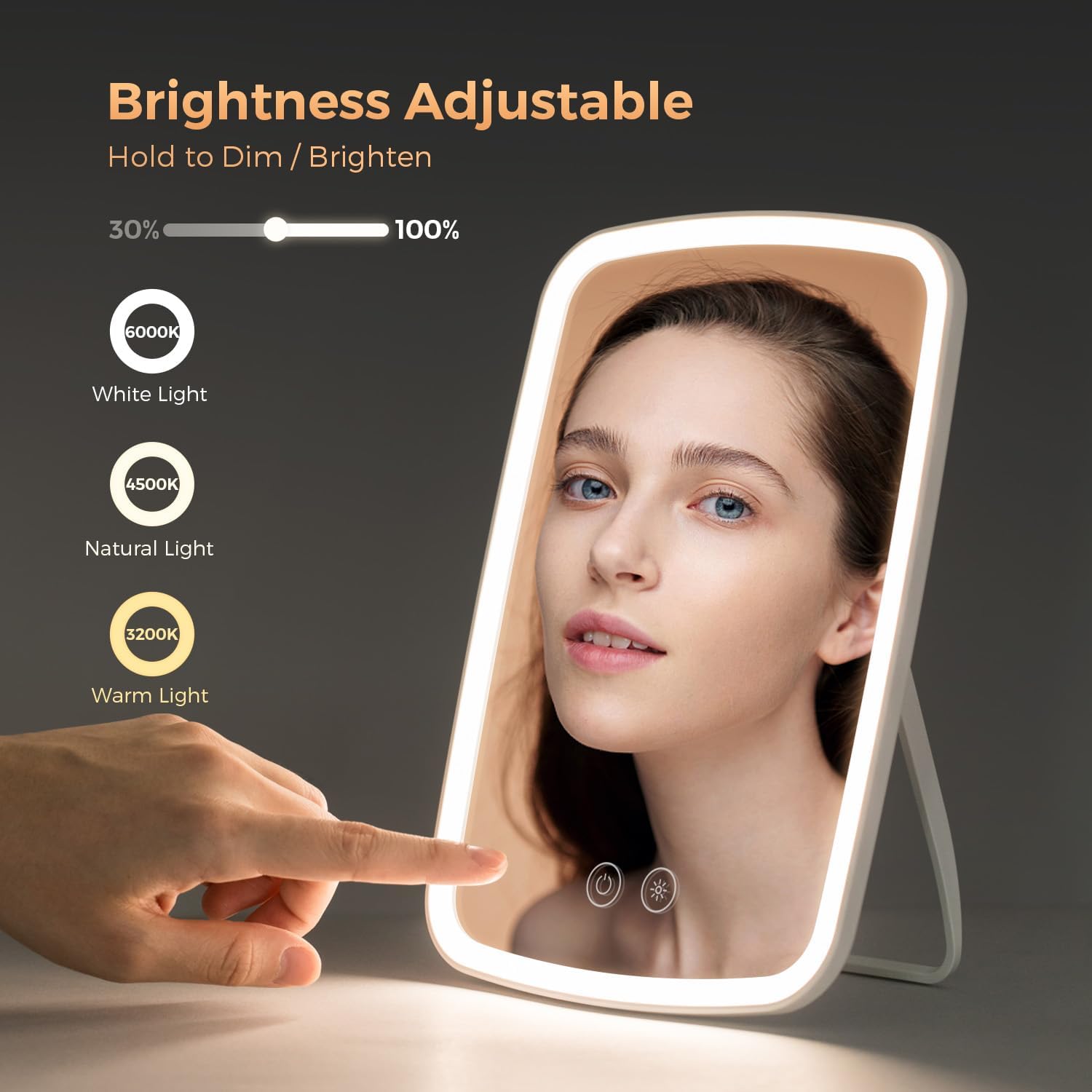 Miroir maquillage portable lumineux NEZZOE