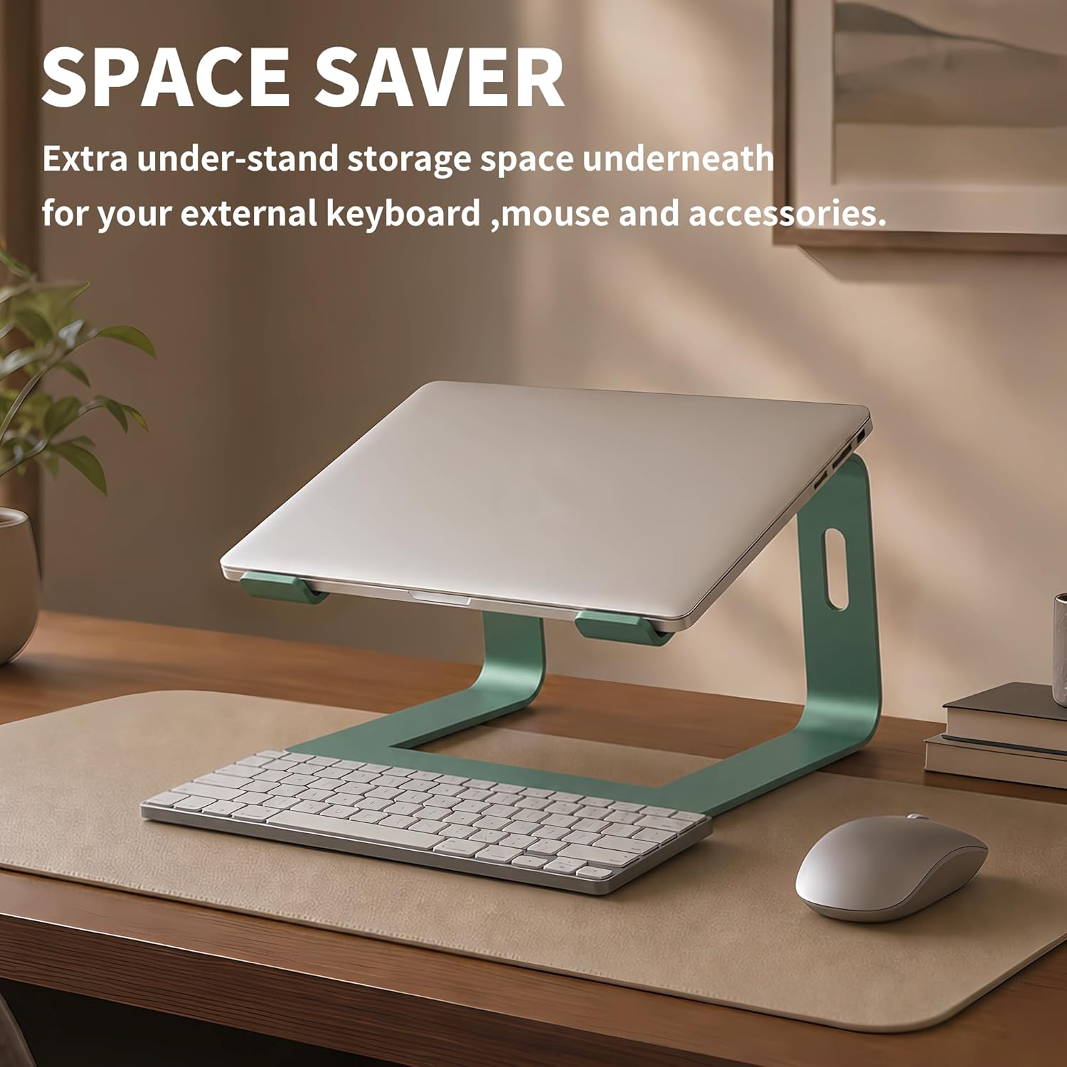 Orionstar Laptop Stand Aluminum Laptop Riser Compatible with Mac MacBook Air Pro 10 to 15.6 Inch Notebook Computer, Ergonomic Elevator Holder (Green) thumbnail 5